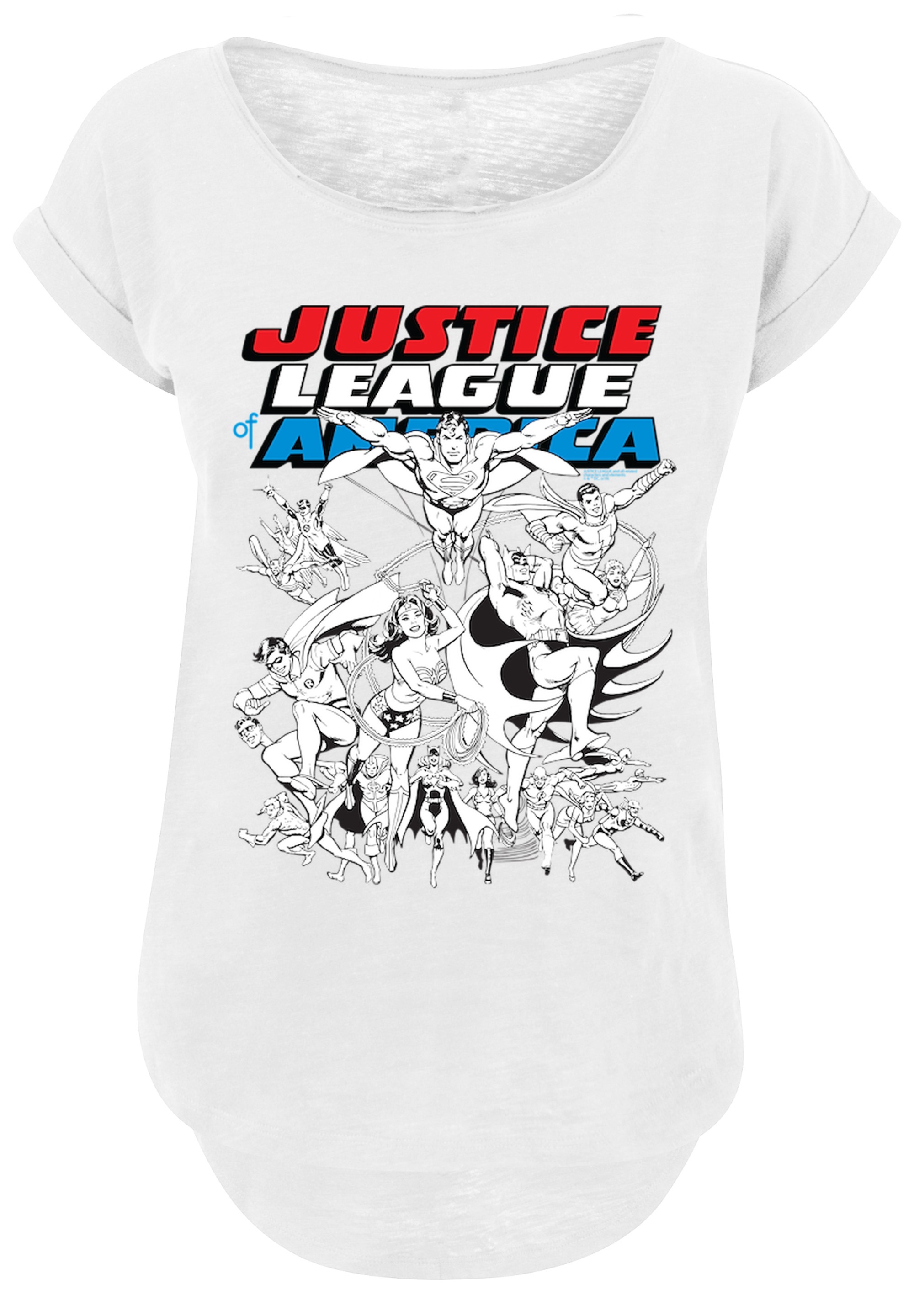 F4NT4STIC T-Shirt »DC Comics Justice League Superhelden«, Damen,Premium Merch,Lang,Longshirt,Bedruckt