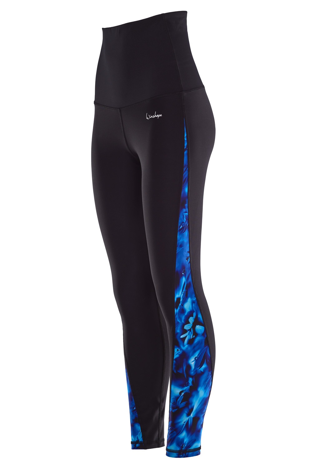 Winshape Leggings "HWL109-Blue-Rainflowers", Core-Stability-Bund mit Bauch-Weg-Effekt