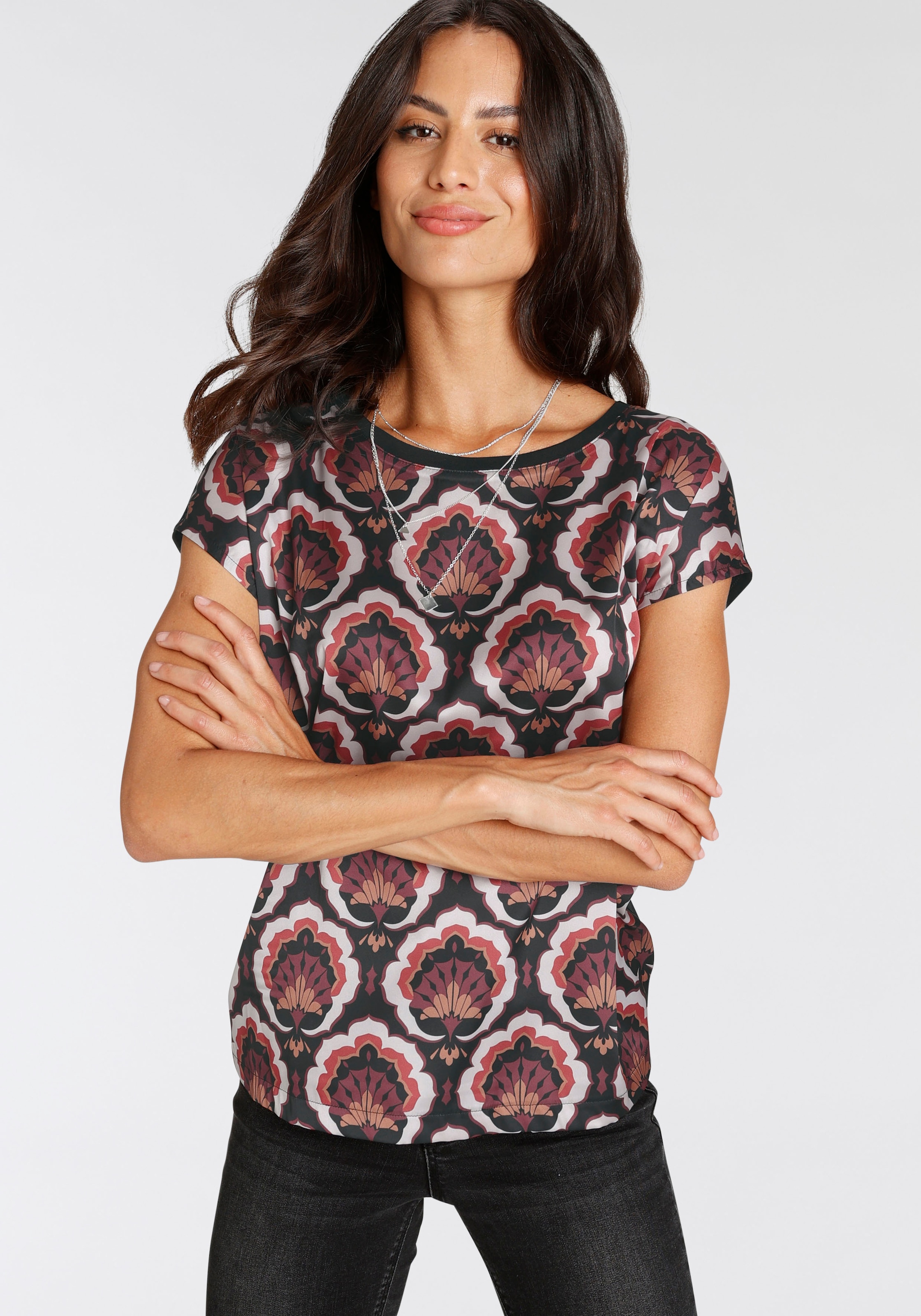 glänzendem online Laura DRUCKE aus - BAUR Scott NEUE Shirtbluse, kaufen Satin |