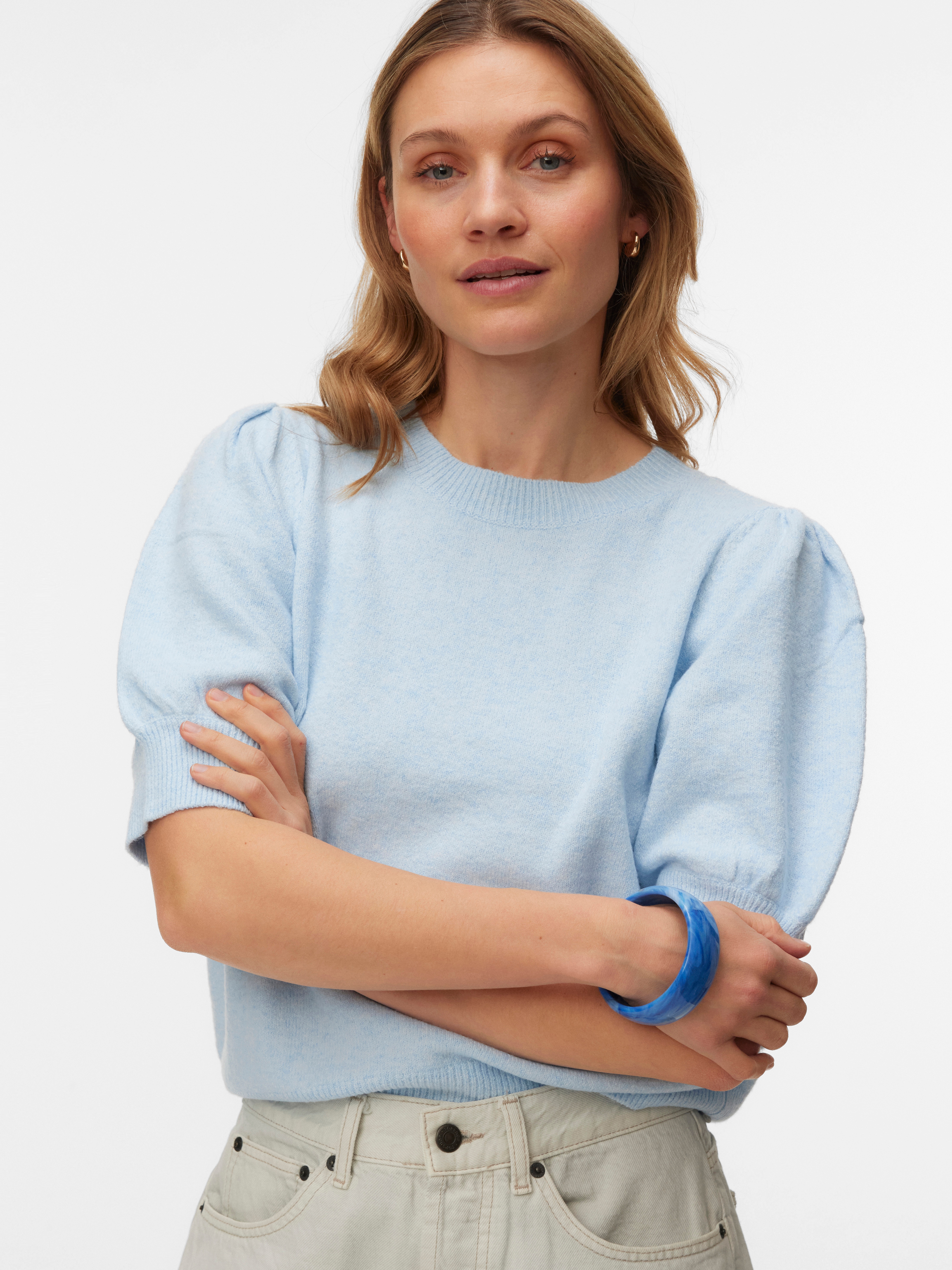 Vero Moda "VMDOFFY 2/4 O-NECK PULLOVER GA NOOS" Materialmix, regular fit