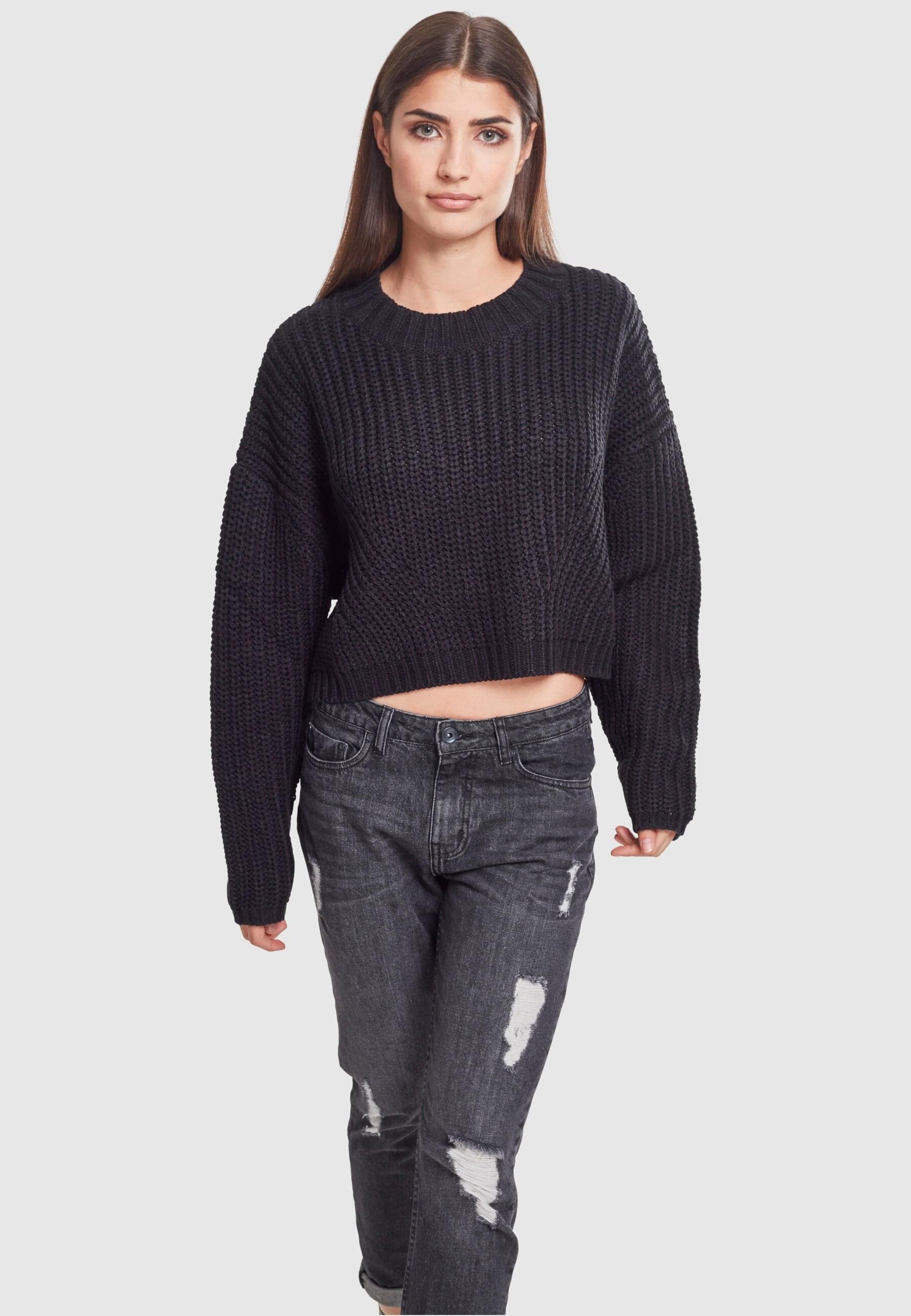 URBAN CLASSICS Rundhalspullover »Urban Classics Damen Ladies Wide Oversize Sweater«, (1 tlg.)