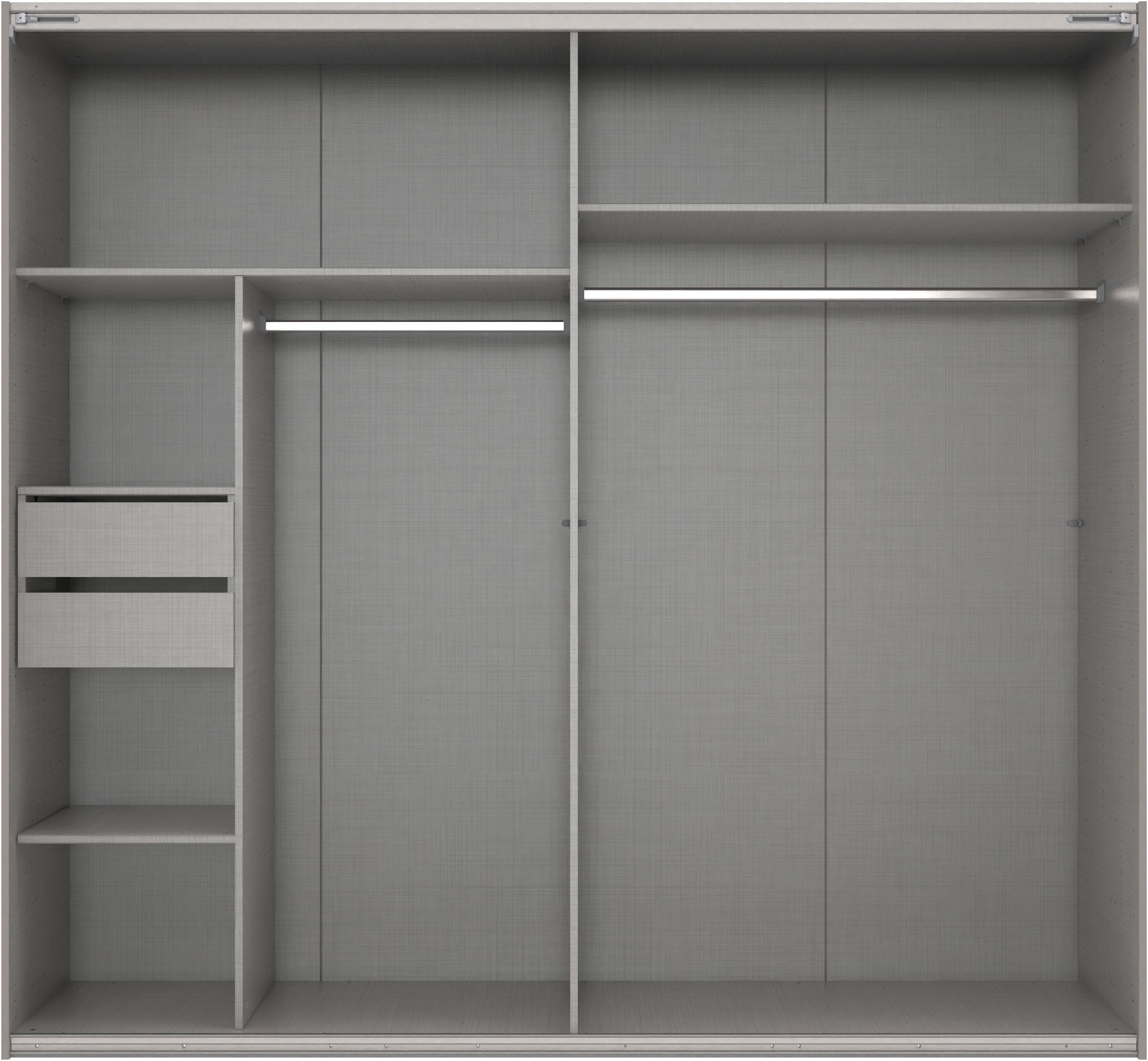 Wimex Kleiderschrank »Mugano, Made in Germany, Lieferung bis in Deine Etage und Stellort«, (wähle Deine Ausstattung: Basic oder Premium!), 3 Schwebetüren, große Größen, mit oder ohne Spiegel, Metallgriffe