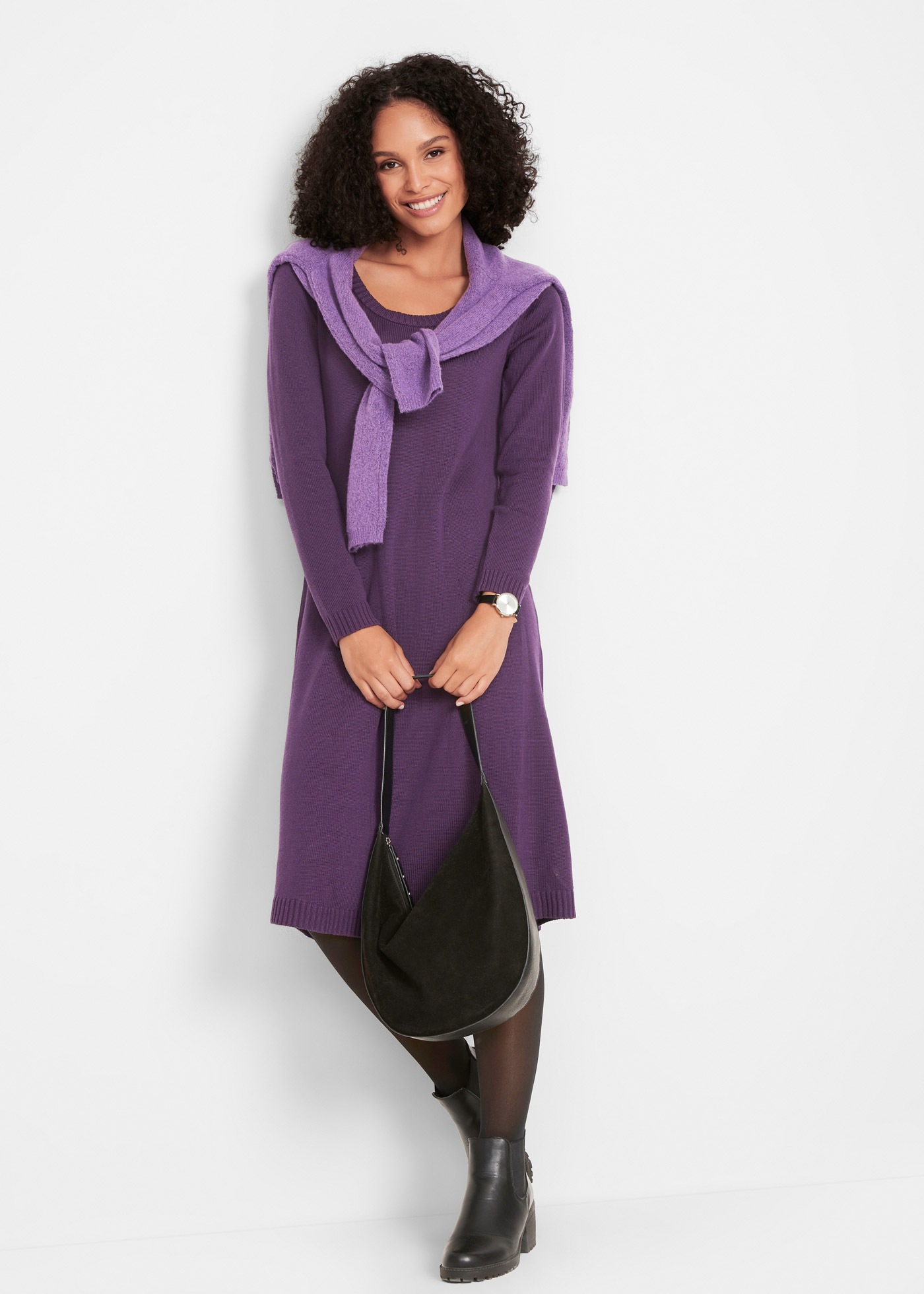 bonprix Strickkleid "Strickkleid in ausgestellter Form" für den Alltag, aus günstig online kaufen