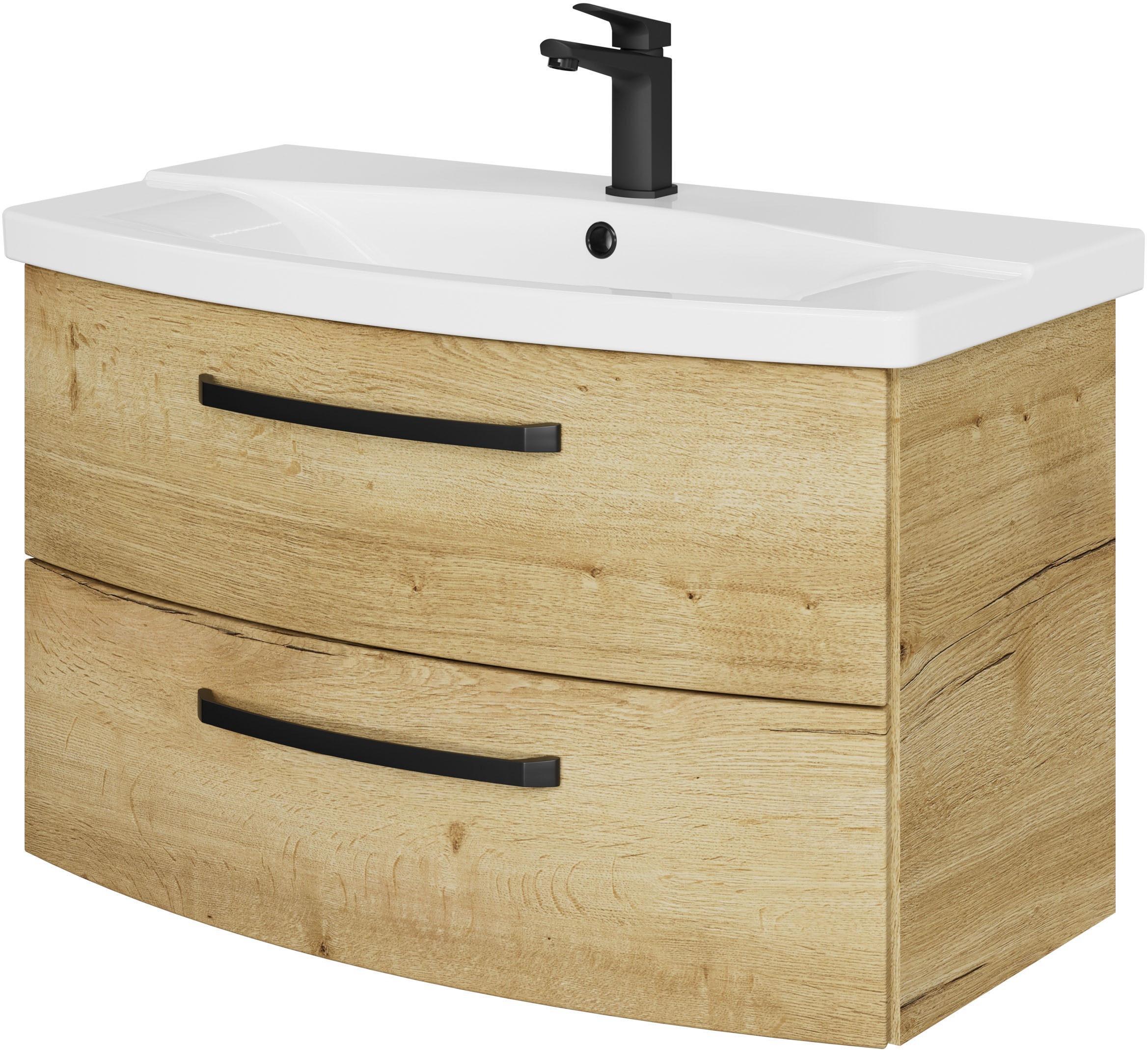 Saphir Badmöbel-Set »Serie 4010 4-teilig Keramik-Waschtisch mit LED-Spiegelschrank«, (Set), Badezimmer Set mit Unterschrank, Midischrank, inkl. Türdämpfer