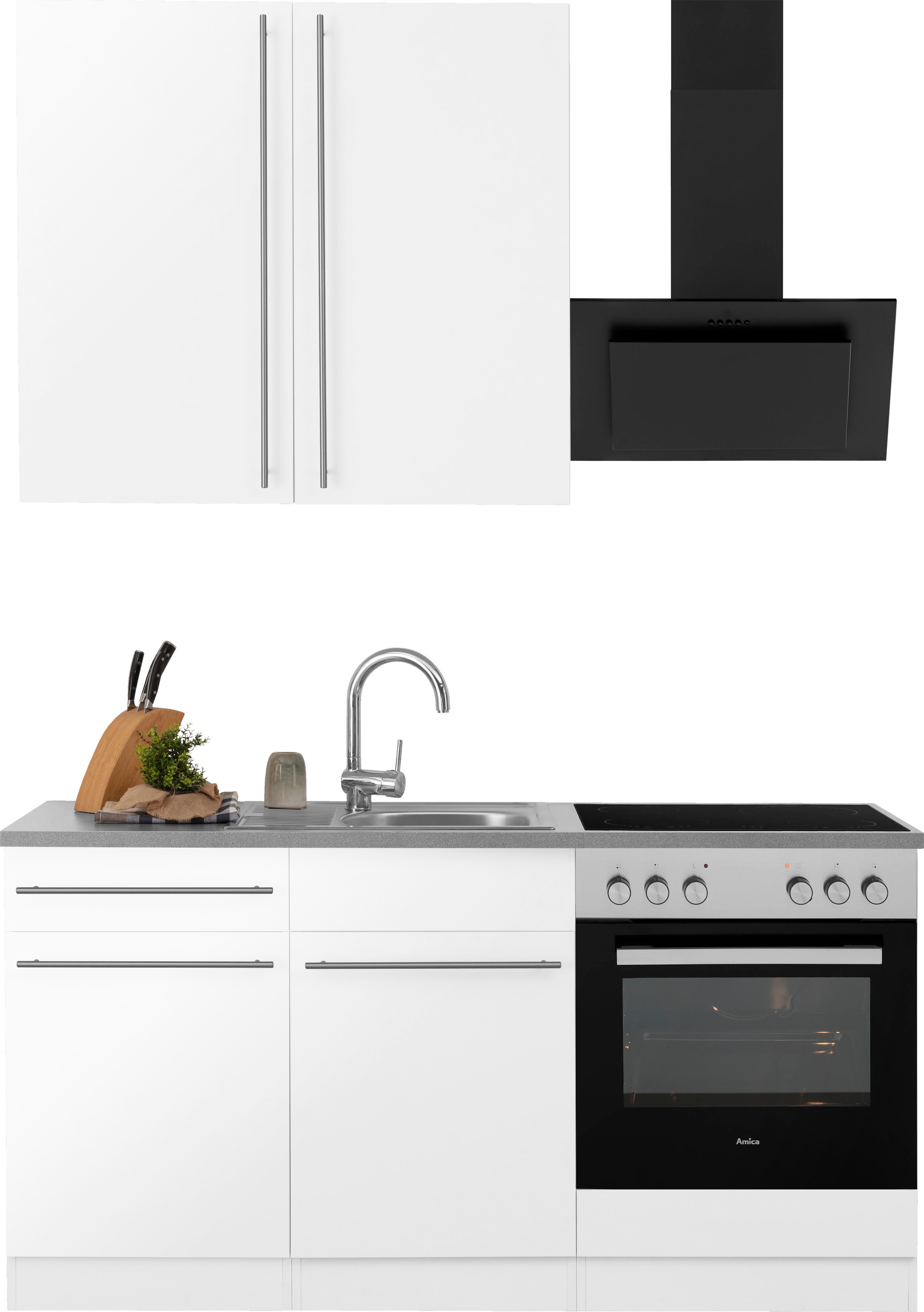 wiho Küchen Pantryküche "Chicago" wahlweise mit E-Geräten, Breite 160 cm