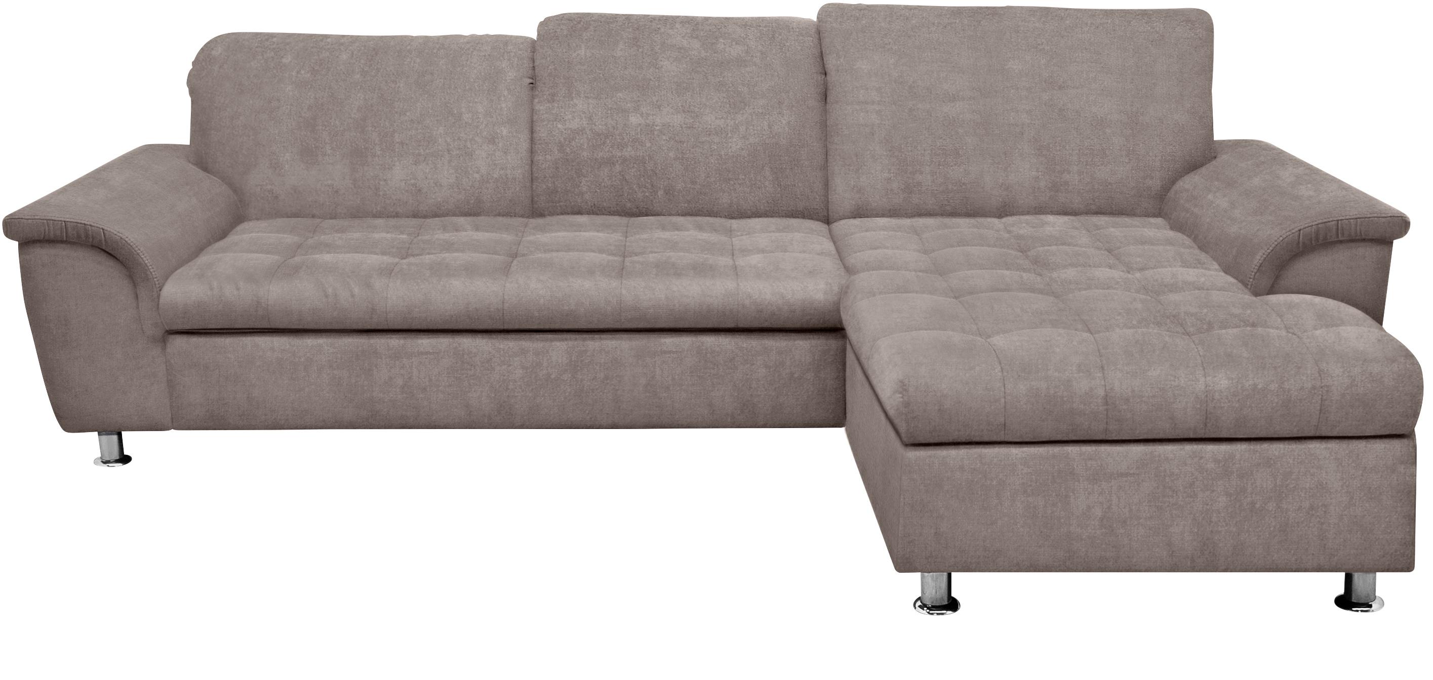 DOMO collection Ecksofa "FRANZI 278x170x81 cm, Steppung im Sitzbereich, L-Form" wahlweise mit Bettfunktion, Bettkasten und Kopfteilverstellung