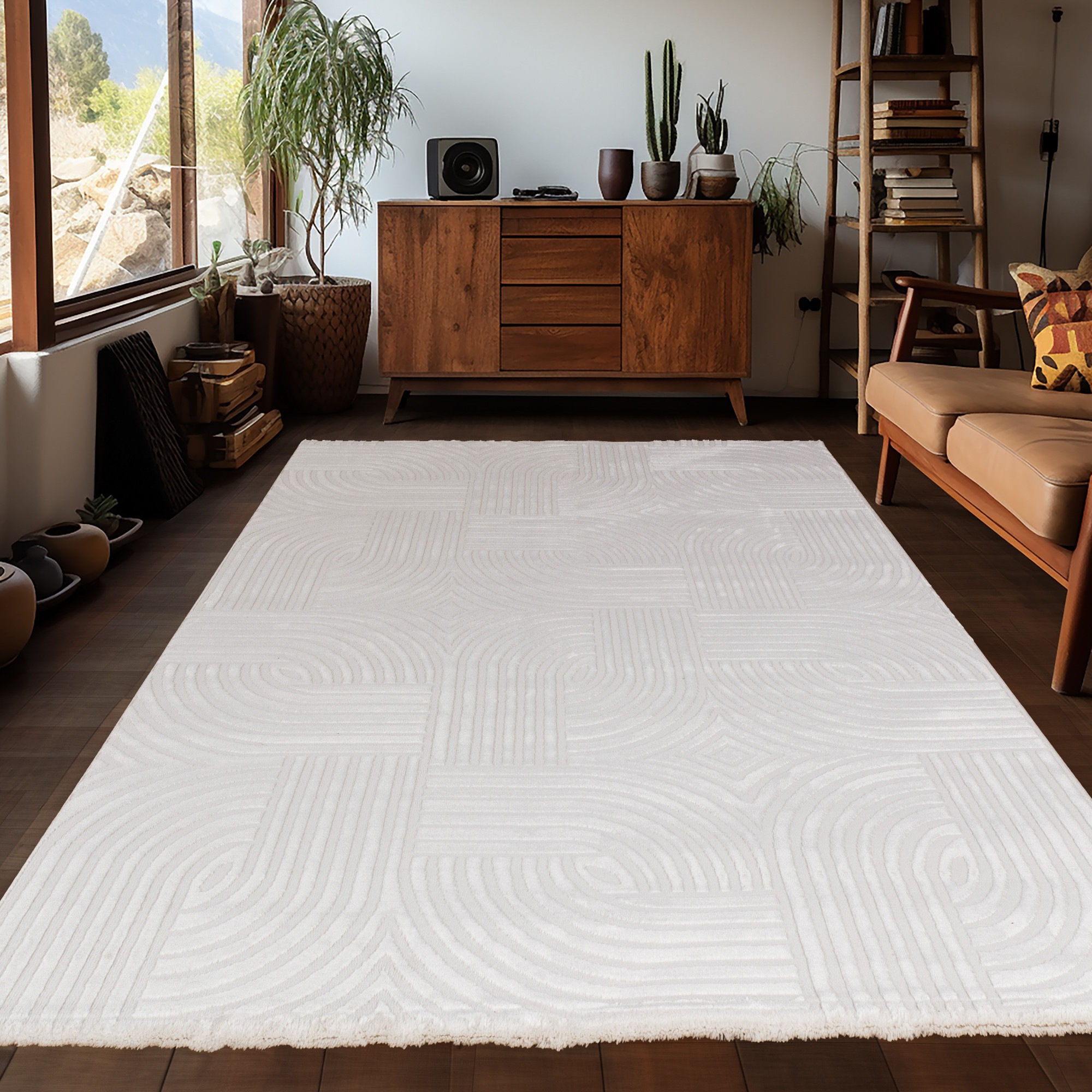 Teppich, B:160cm H:12mm L:230cm, beige, AYYILDIZ TEPPICHE, Polypropylen, Wohnzimmer, Teppiche, "SAHARA 1112", Läufer, Pflegeleicht / Strapazierfähig