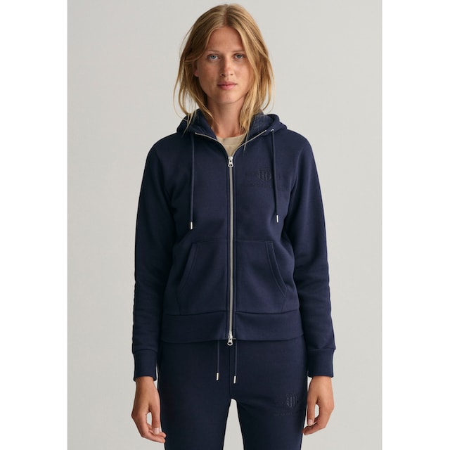 Gant Sweatjacke »REG TONAL SHIELD ZIP HOODIE«, mit Logostickerei auf der  Brust online kaufen | BAUR