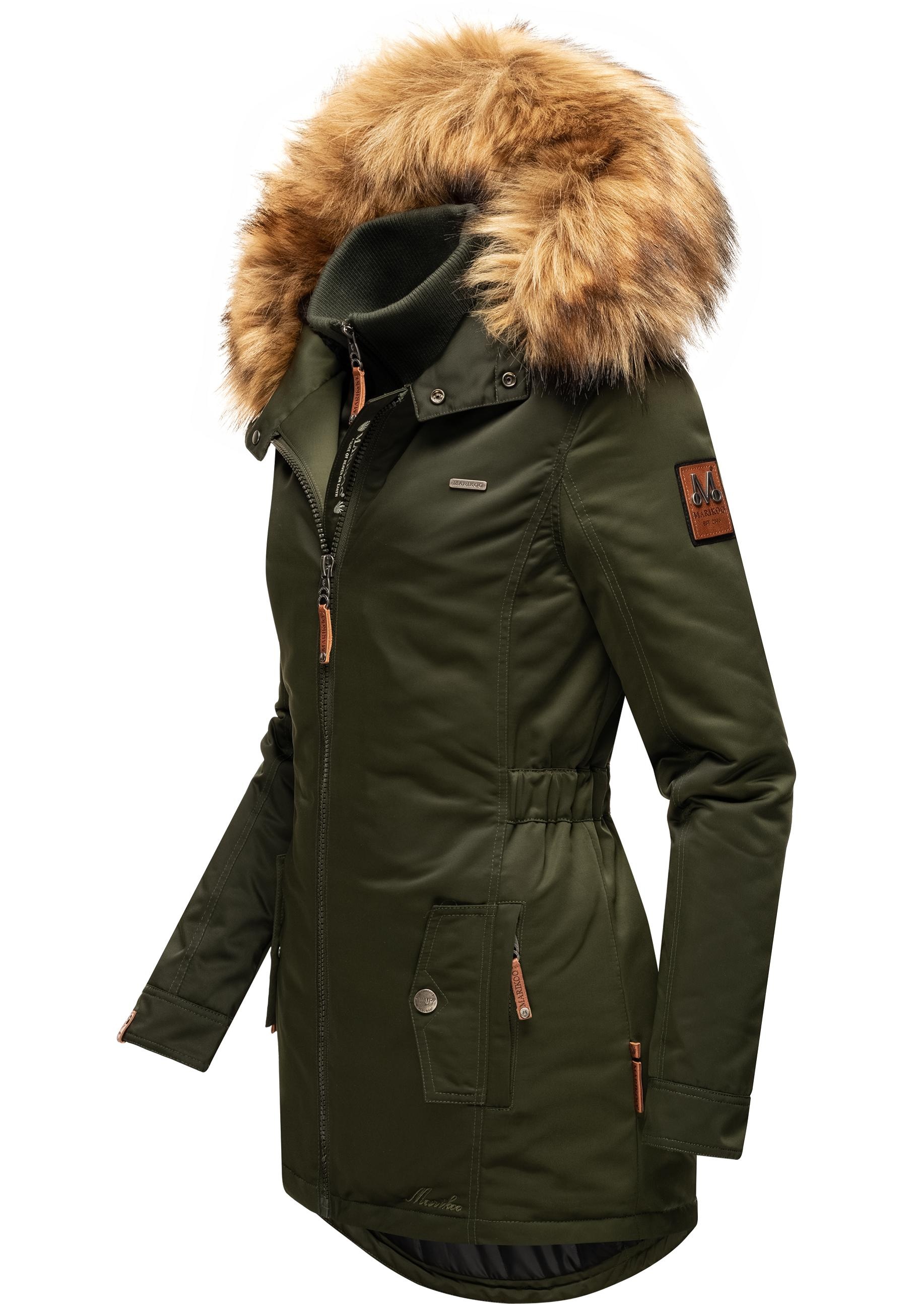 Marikoo Wintermantel "Sanakoo", schicker Damen Kurzmantel mit Kunstfellkapu günstig online kaufen