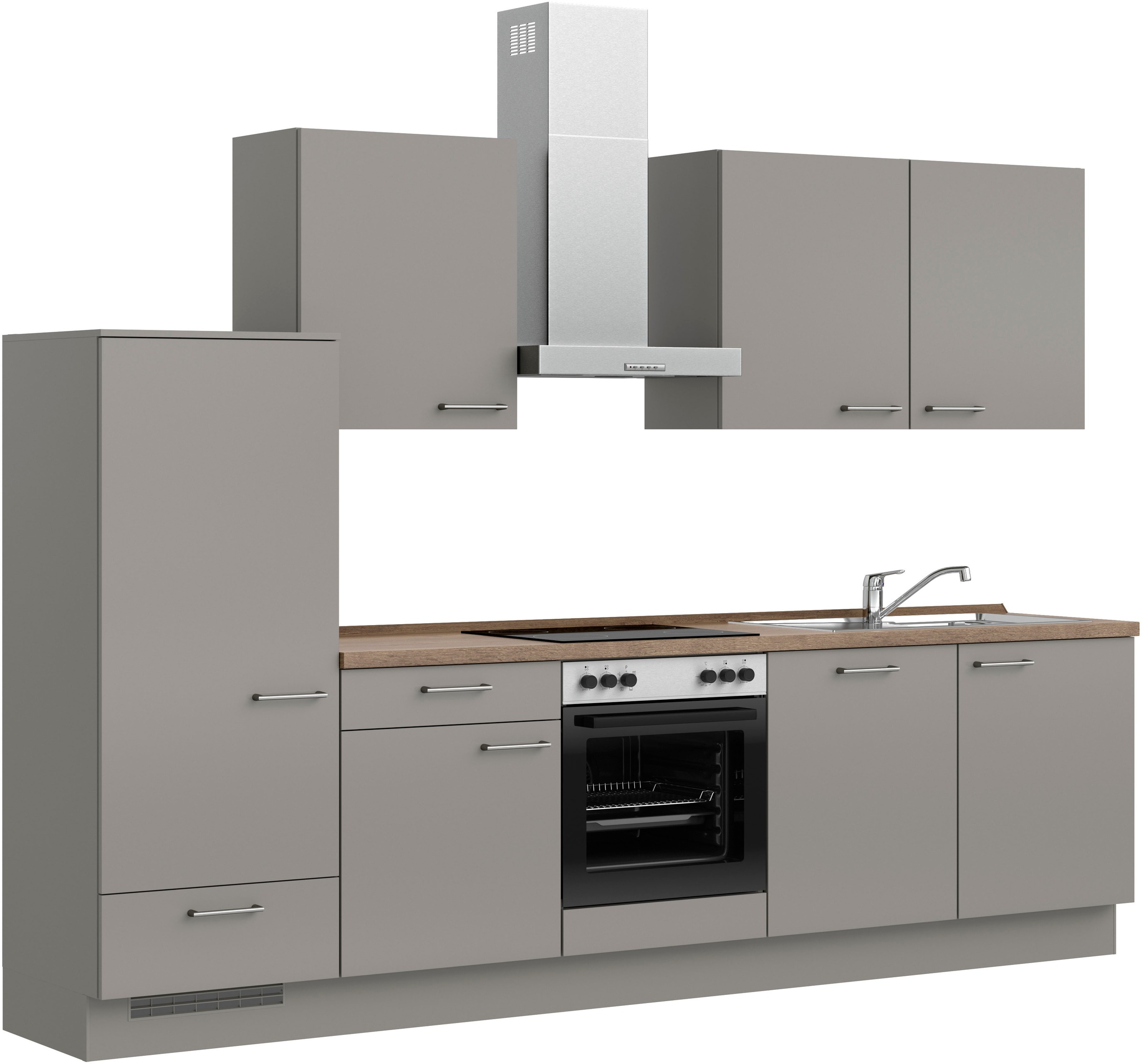 nobilia® Küchenzeile »"Laser I"«, vormontiert, Ausrichtung wählbar, Breite 300 cm, wahlw. mit E-Geräten