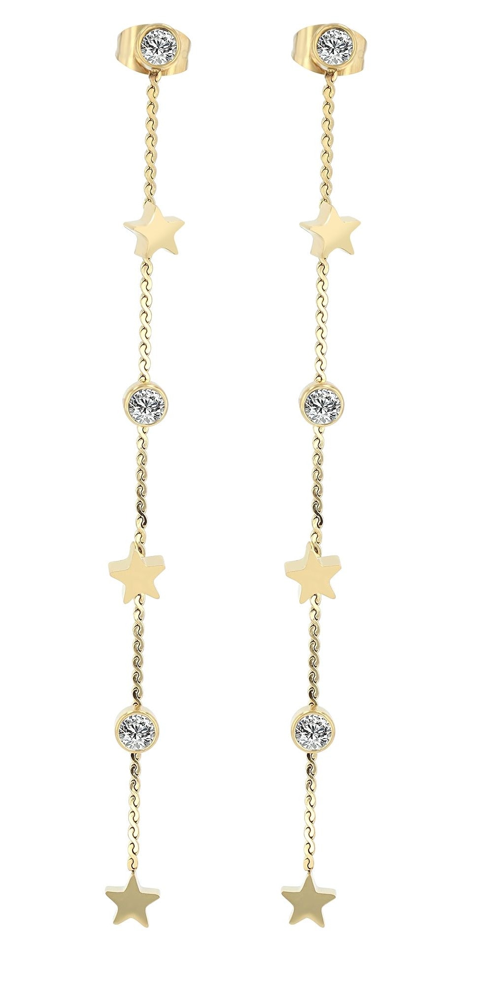 Adelia´s Paar Ohrhänger "Ohrringe – Ohrstecker aus Edelstahl mit Strass Steinchen" Ein Geschenk, das Freude macht