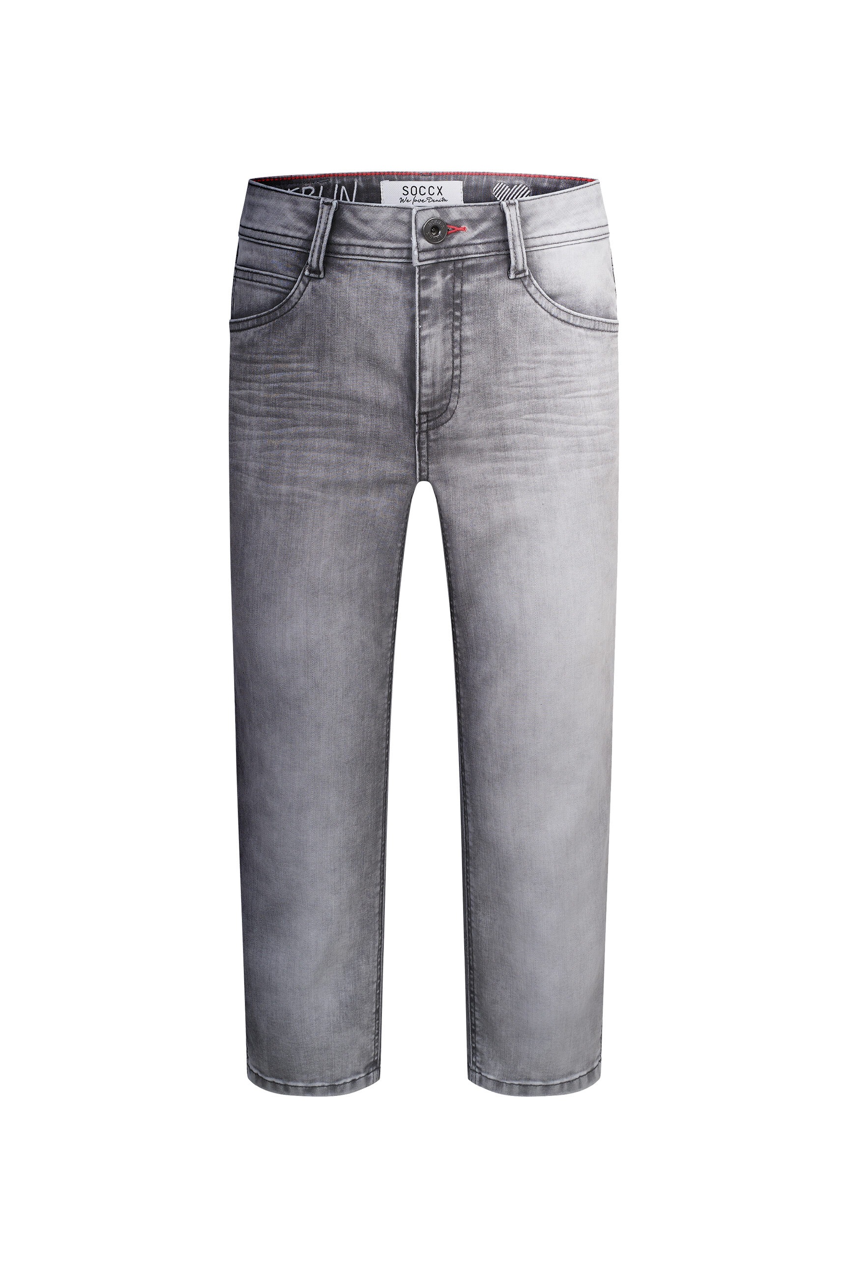 SOCCX Regular-fit-Jeans mit Schlitz am Saum