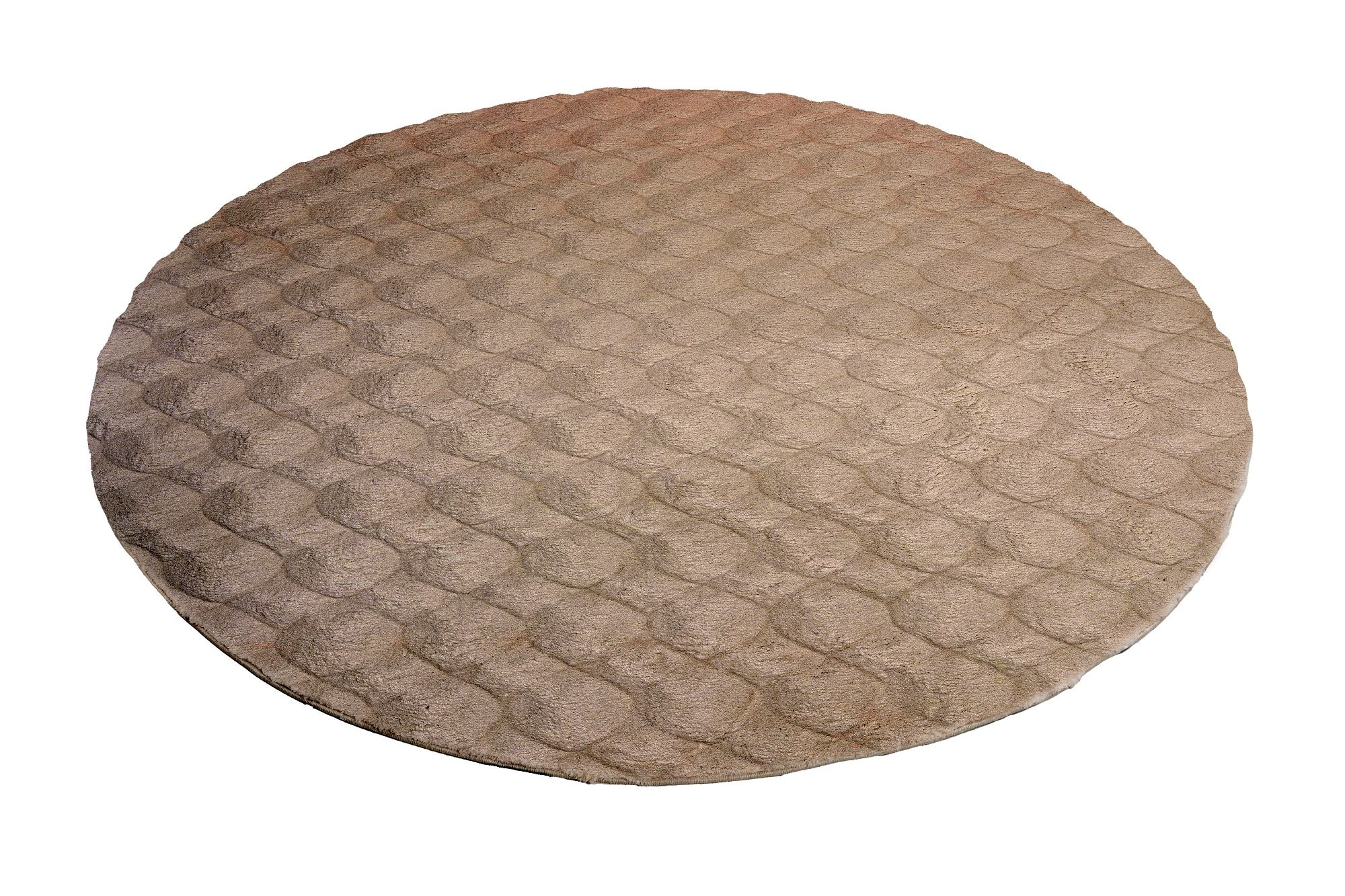 Teppich OBSESSION "Diamond Cut 800", beige (cream), H:30mm Ø:120cm, Polyester, Teppiche, Teppich, Uni Farben, Hoch-Tief Effekt, weich & kuschelig 2