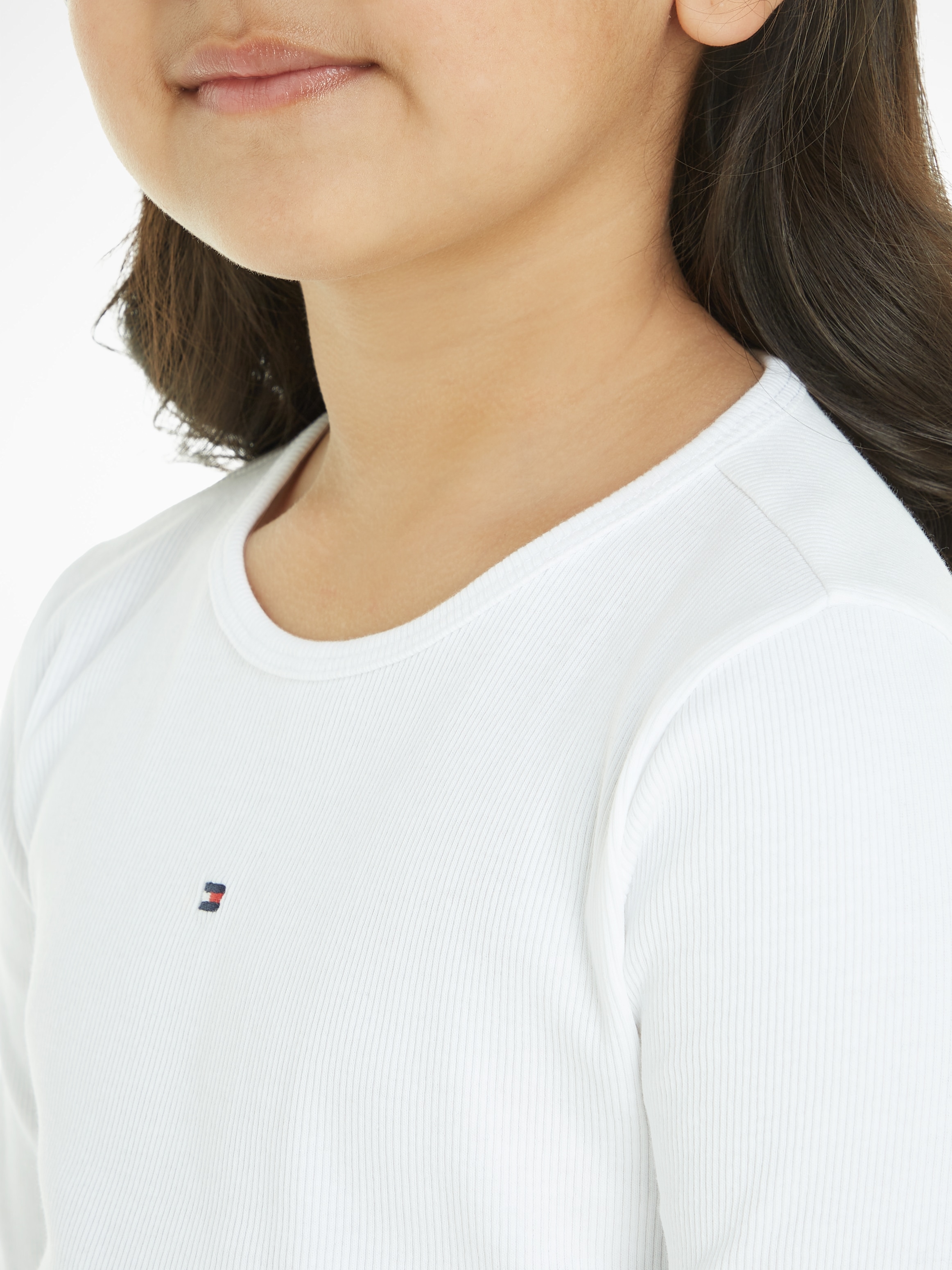 Tommy Hilfiger Langarmshirt »ESSENTIAL RIB TOP L/S« mit Babylock Saum