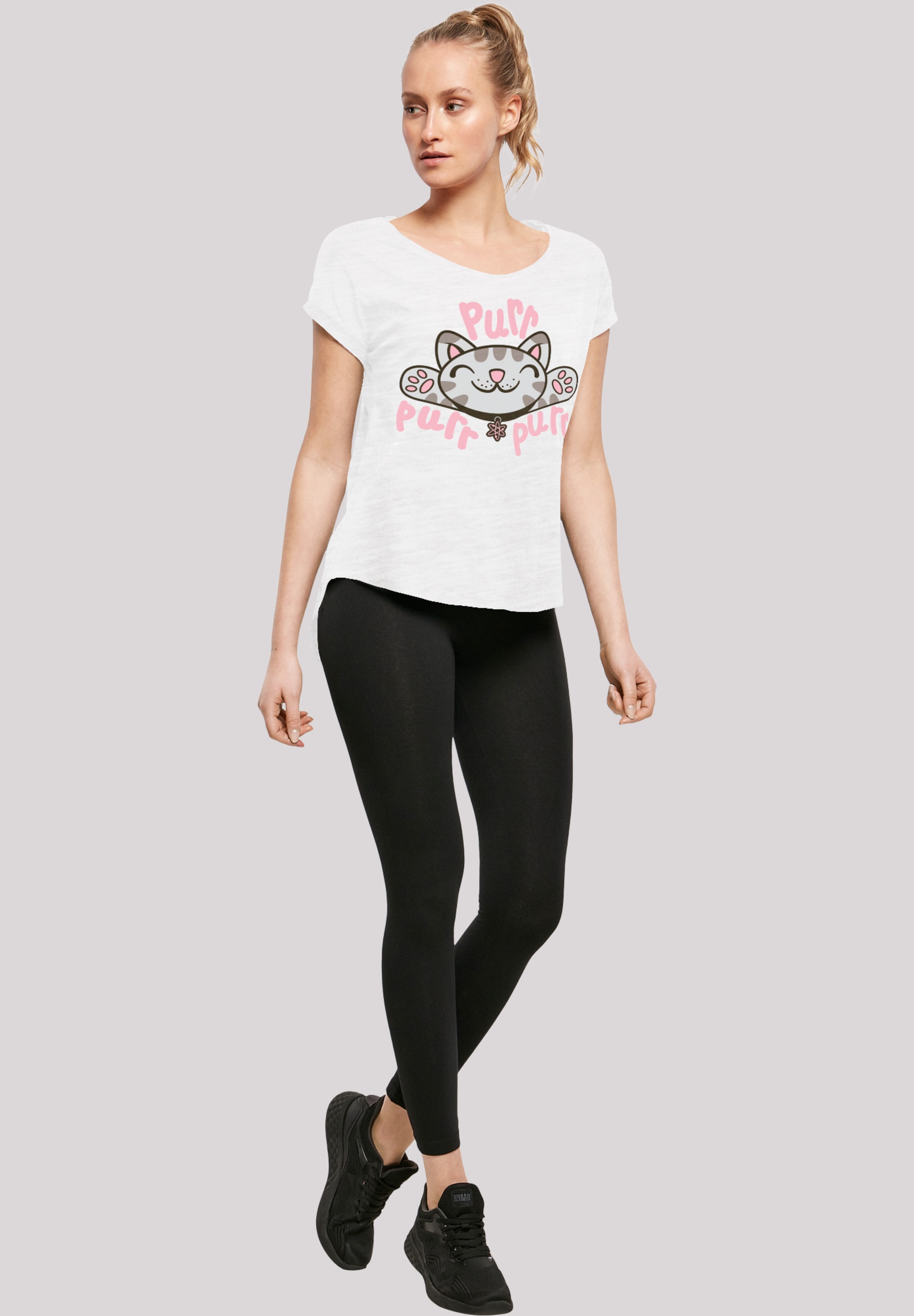 F4NT4STIC T-Shirt »Long Cut T-Shirt 'Big Bang Theory TV Serie Soft Kitty Purr'«, Print