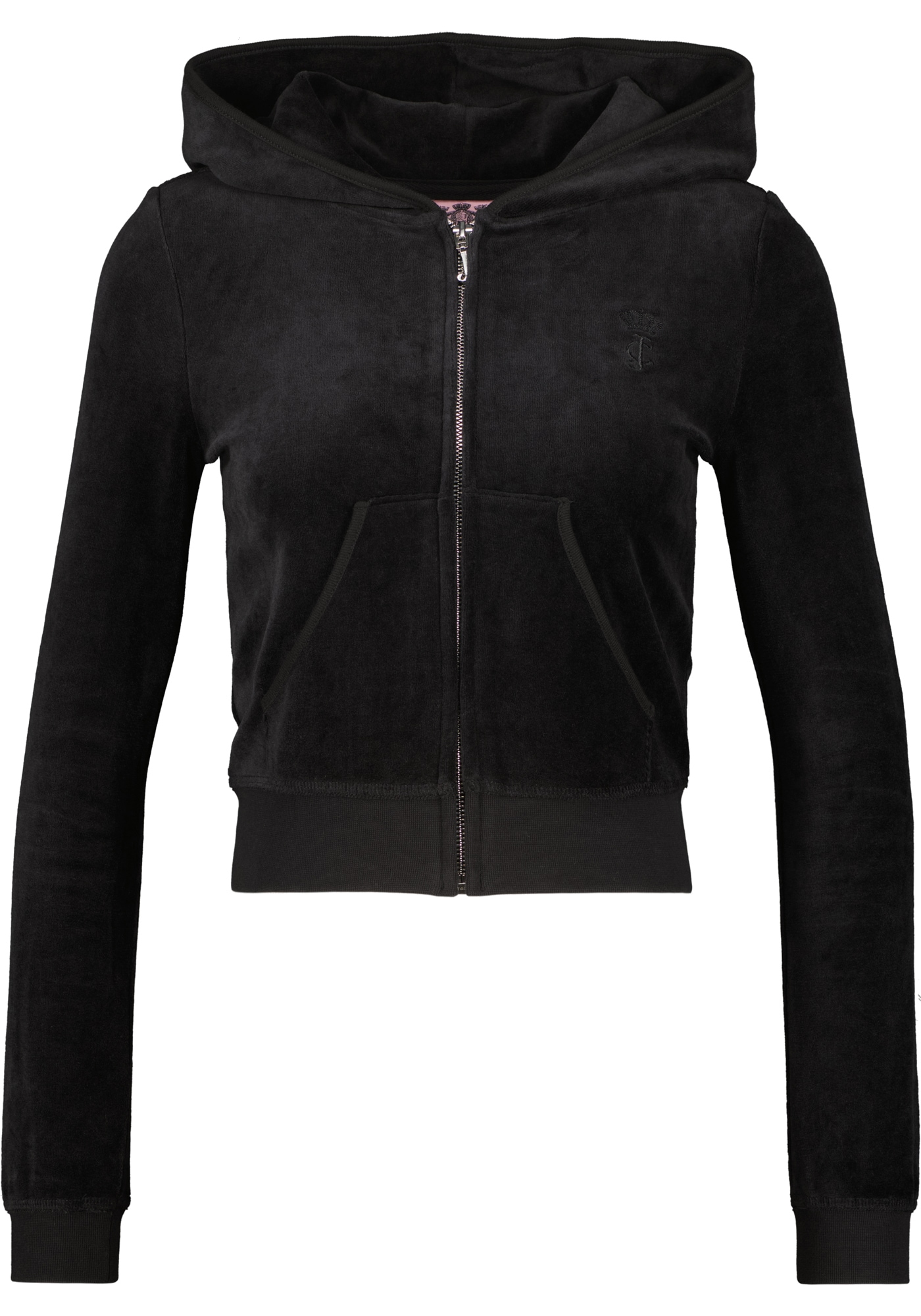 Juicy Couture Kapuzennickijacke »HERITAGE ROBYN HOODIE Damen«, mit Kapuze, Trainingsjacke Damen, Sweatjacke mit Kapuze, Velour, mit Glitzer, Sale