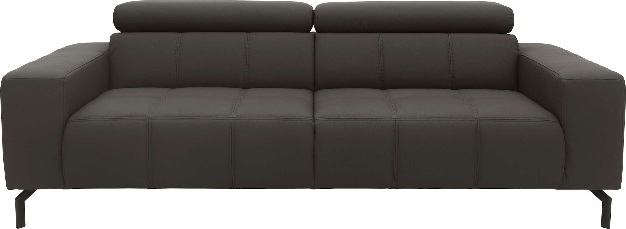 DOMO collection 2,5-Sitzer "Cunelli, moderne Sitznähte als Designelement, fester Sitzkomfort" whlw. verstellbare Kopfteile, passend für gängige Saugroboter