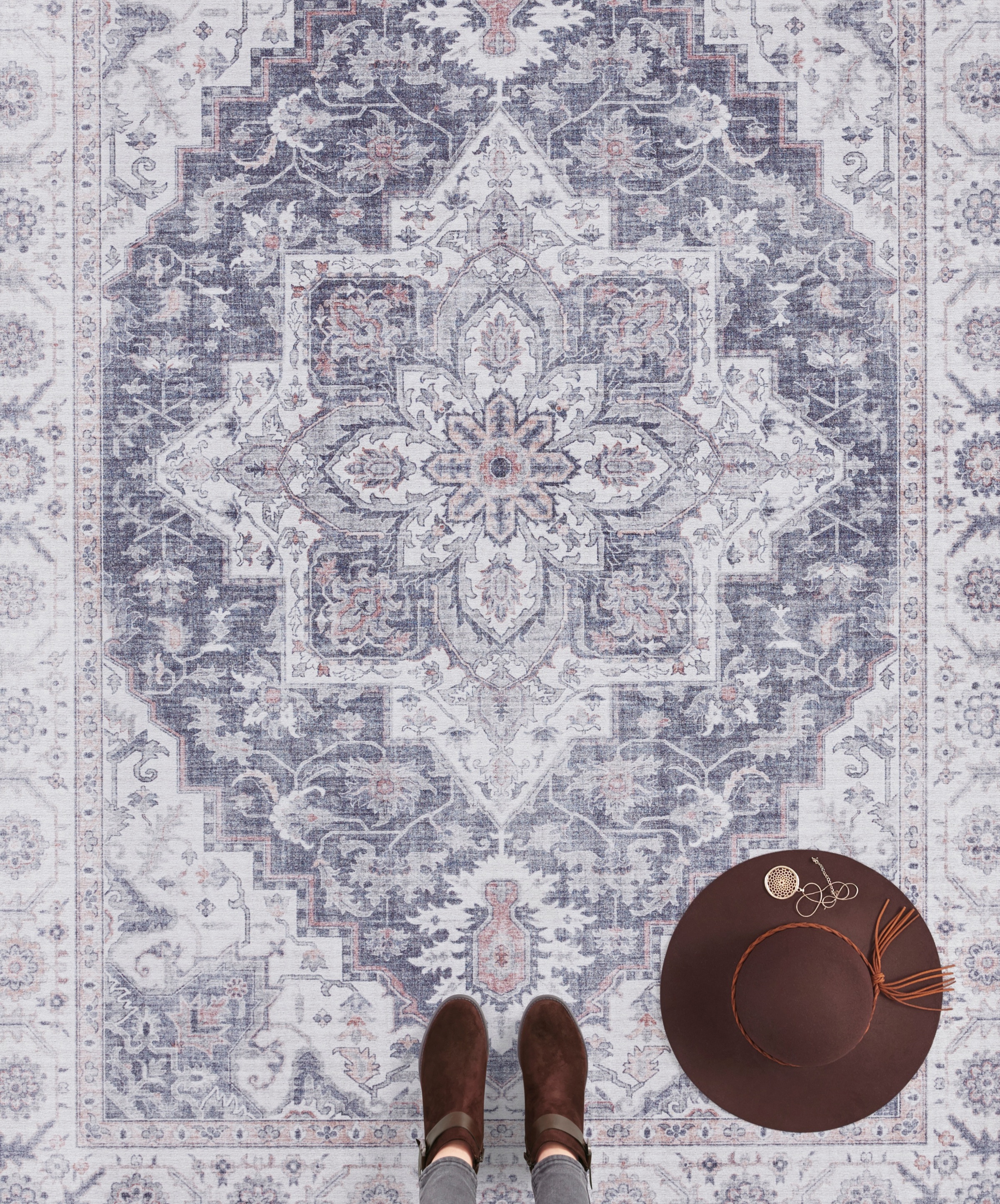 NOURISTAN Teppich »Anthea«, rechteckig, 5 mm Höhe, Orientalisch, Läufer, Vintage, Wohnzimmer, Schlafzimmer, Esszimmer