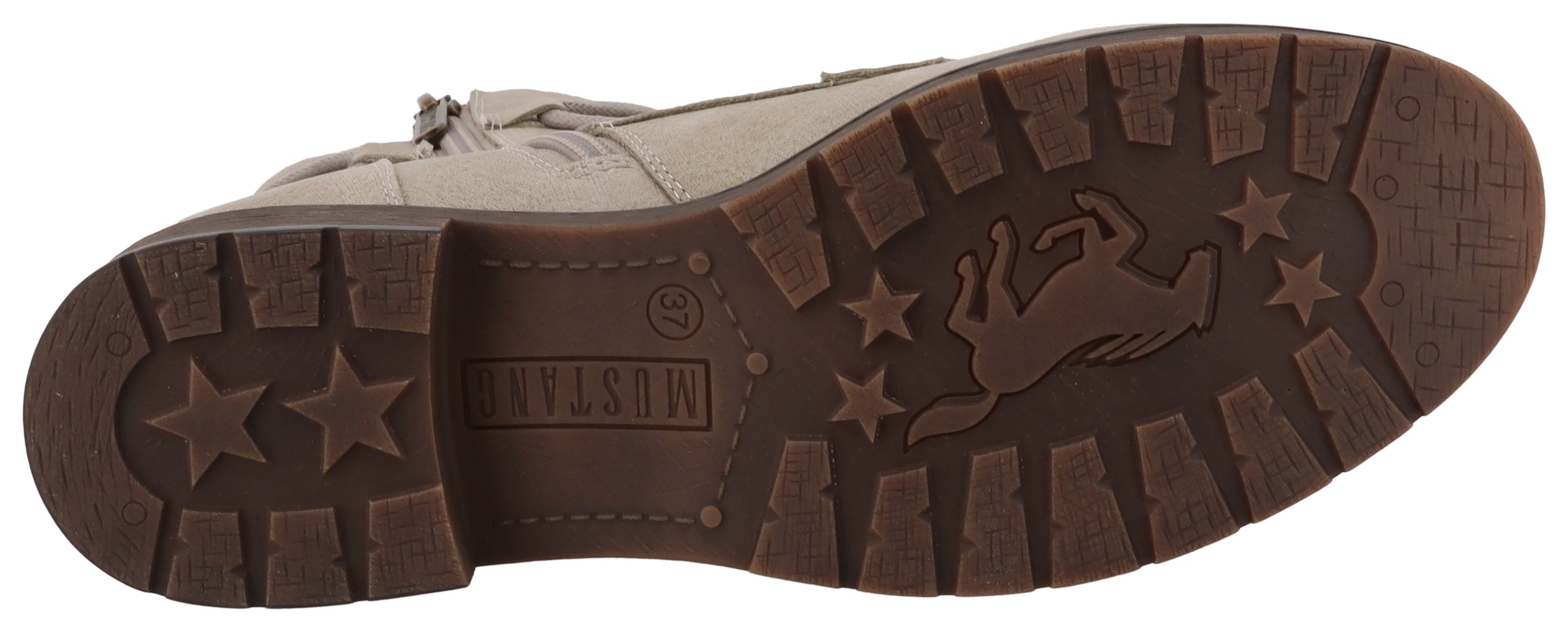 Mustang Shoes Winterstiefelette »Elfi«, Winterstiefel mit Reißverschluss und markanter Schnürung
