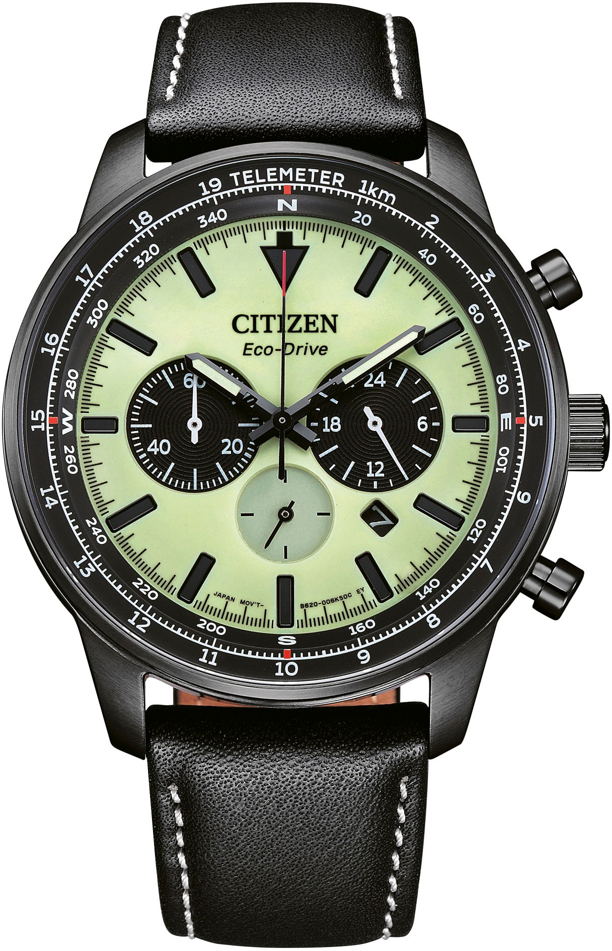 Chronograph »CA4505-21X«, Armbanduhr, Herrenuhr, Solar, Stoppfunktion, Lederarmband