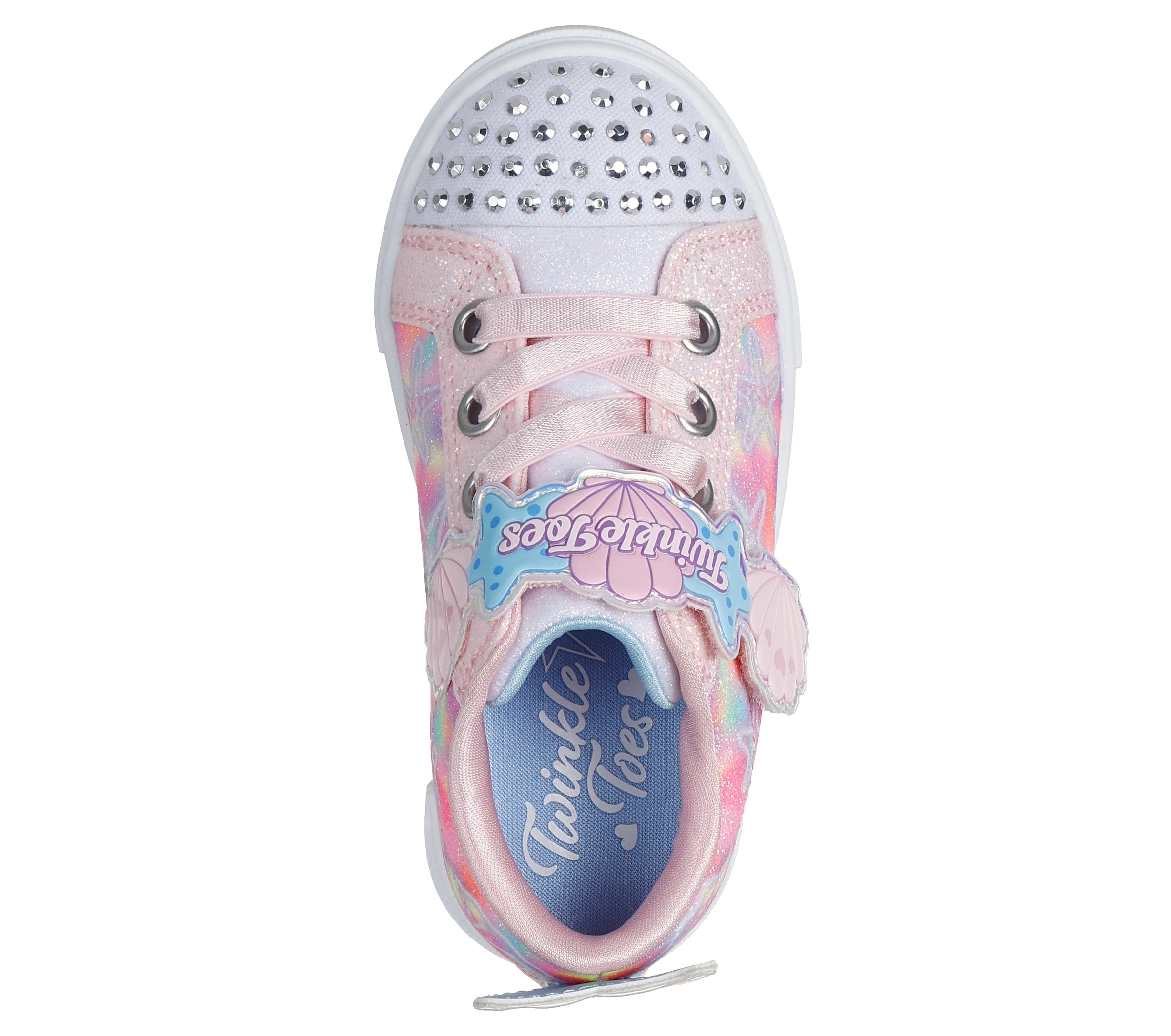 Skechers Lauflernschuh »TWINKLE SPARKS LIGHTS«  Sneaker,Blink,-Klettschuh mit Glitzer, Größenschablone zum Download
