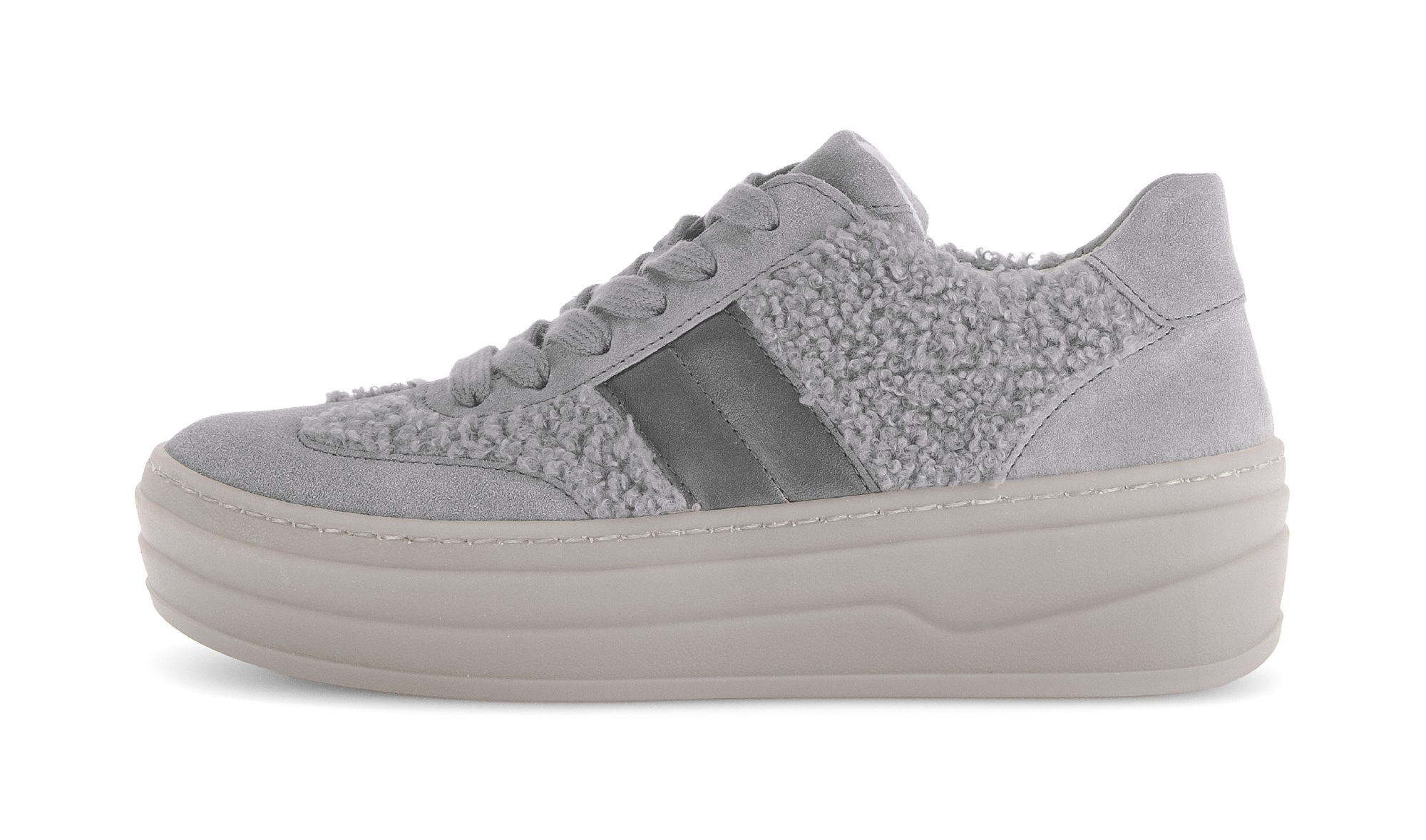 Gabor Plateausneaker, Freizeitschuh, Halbschuh, Schnürschuh in Teddy-Optik günstig online kaufen