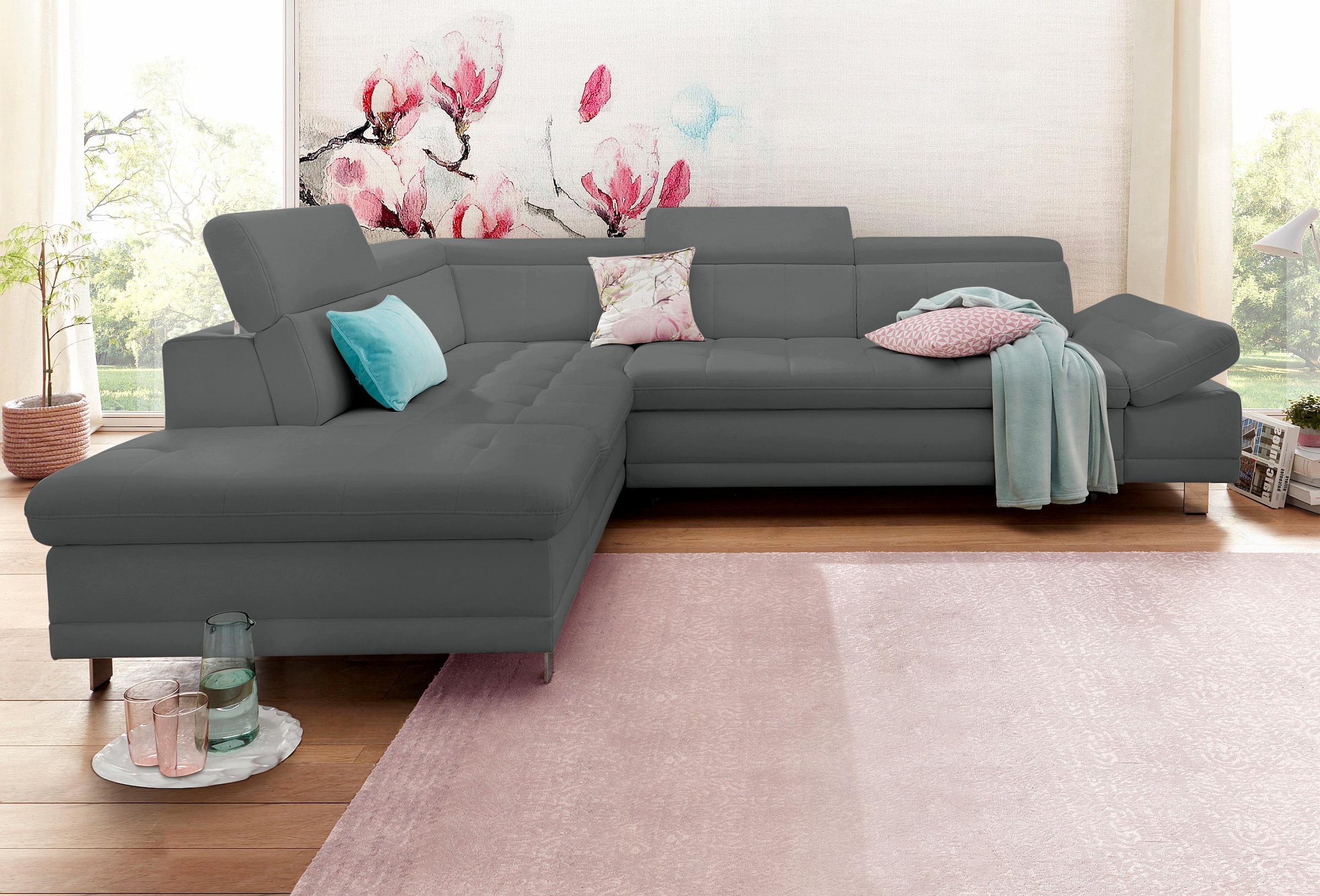 sit&more Ecksofa "Limit L-Form" wahlweise mit Schlaffunktion und Bettkasten