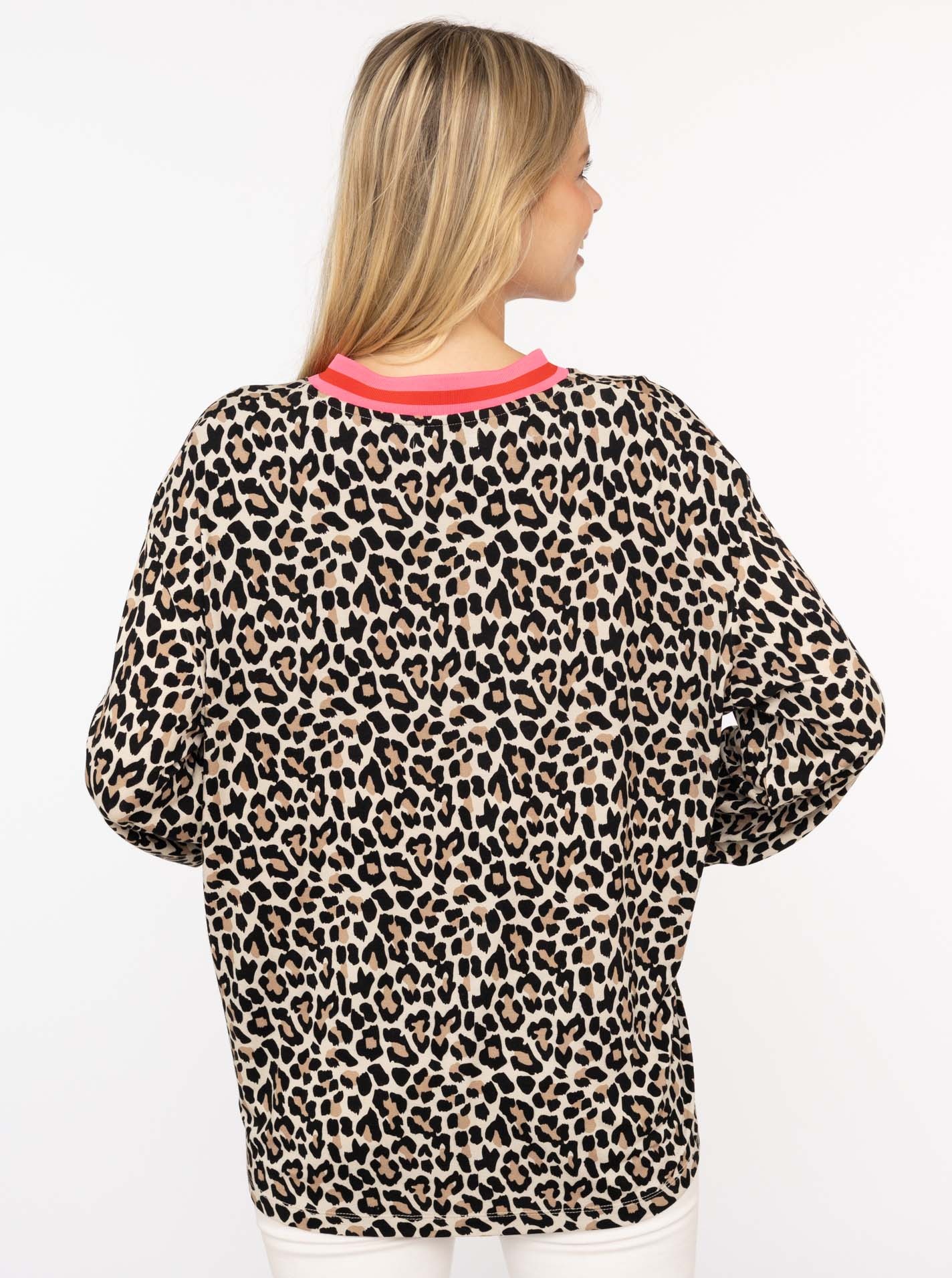 Zwillingsherz Blusenshirt ""Leo"", V-Neck, Animal Print, sportive Bündchen günstig online kaufen