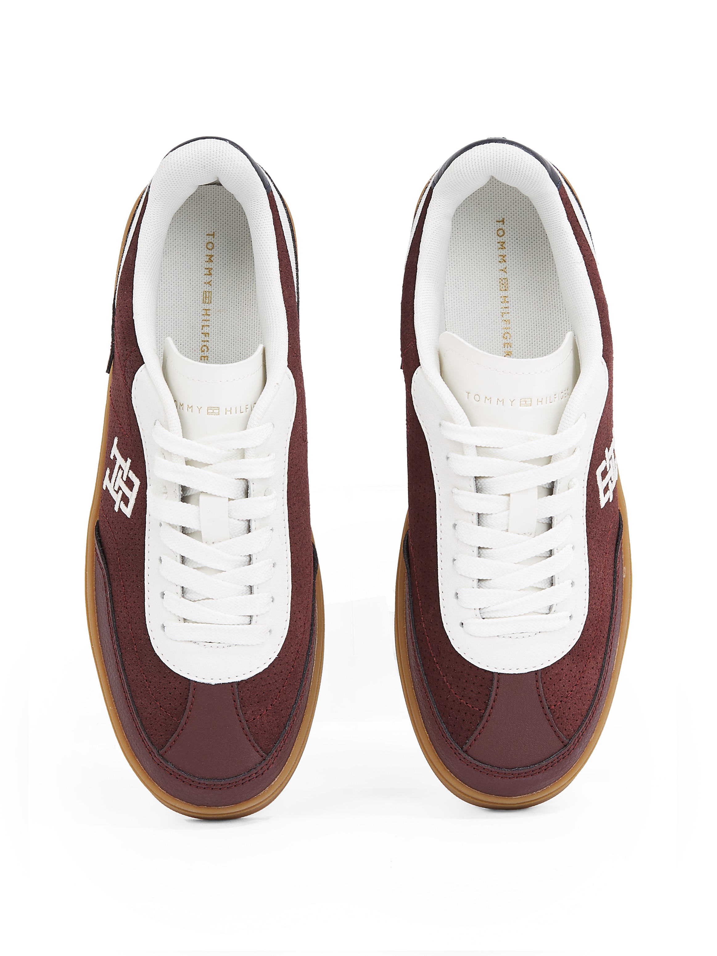 Tommy Hilfiger Plateausneaker »TH HERITAGE SNEAKER PERF«, Freizeitschuh, Halbschuh, Schnürschuh mit TH-Logostickerei