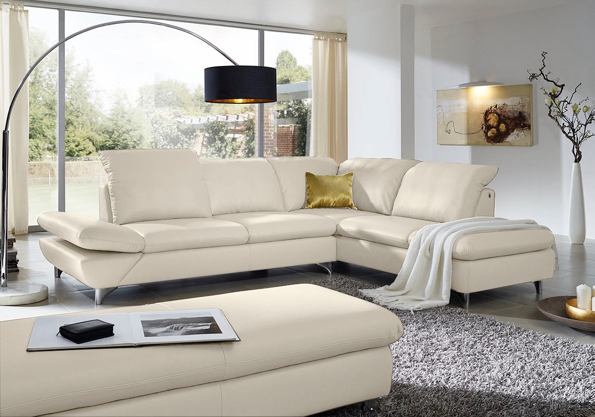 W.SCHILLIG Ecksofa "Taoo, elegant und zeitlos, bequem, L-Form, Breite 296cm" mit Sitziefenverstellung & Kopfteilverstellung
