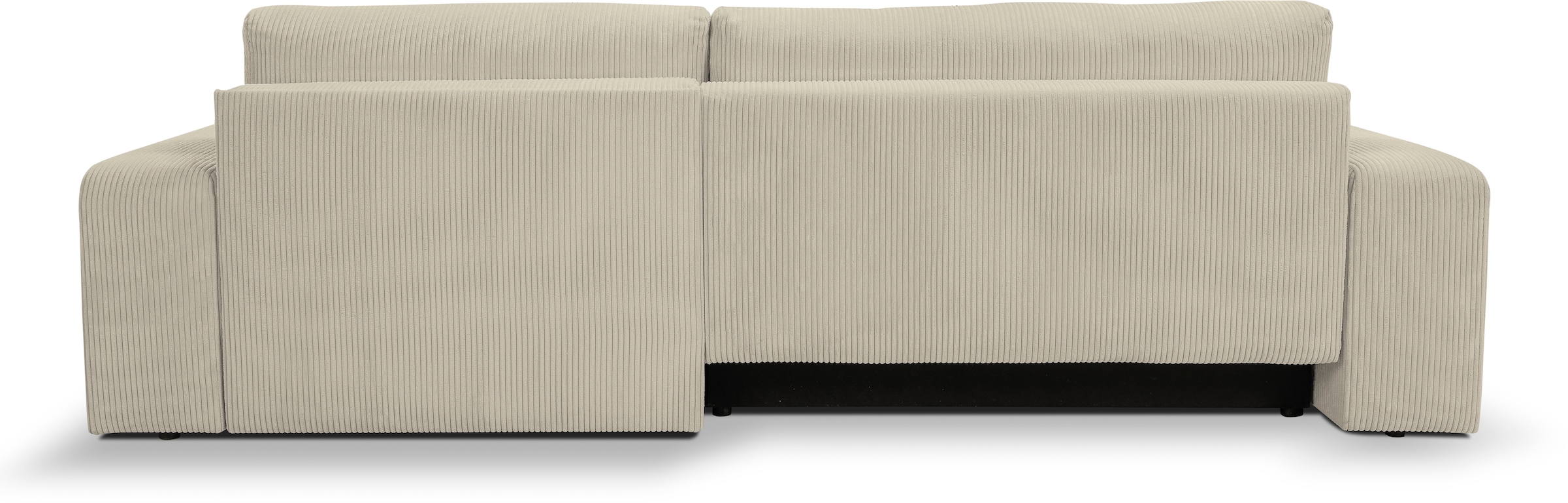 WERK2 Ecksofa »Rotterdam-L, kuschelweicher Cord oder Breitcord, L-Form, Breite 267 cm« Design Ecksofa mit Schlaffunktion & Bettkasten, Cord, Natur