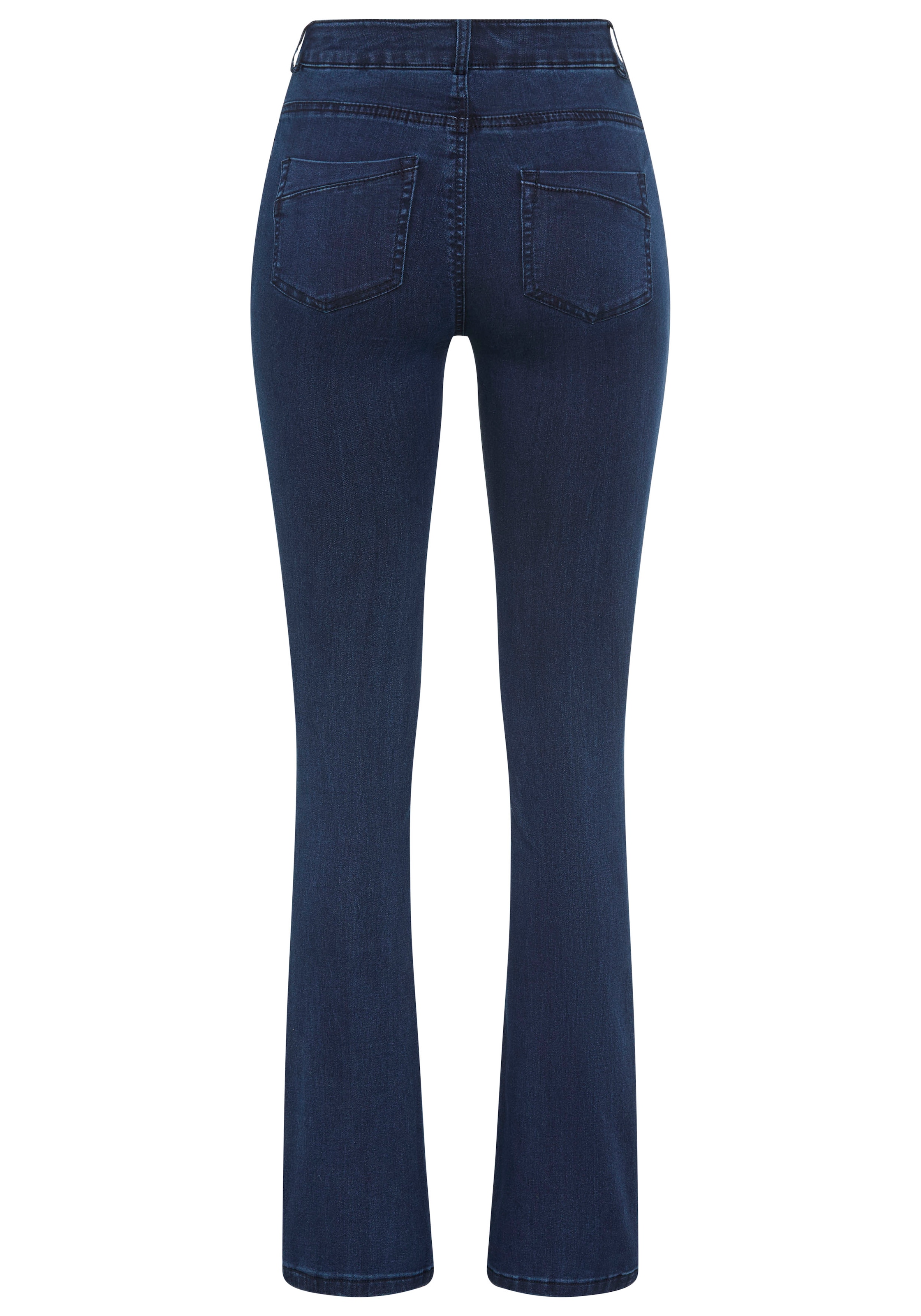 Arizona Bootcut-Jeans »Ultra Stretch«, ausgestellte Beinform, Used-Waschung, hohe Leibhöhe