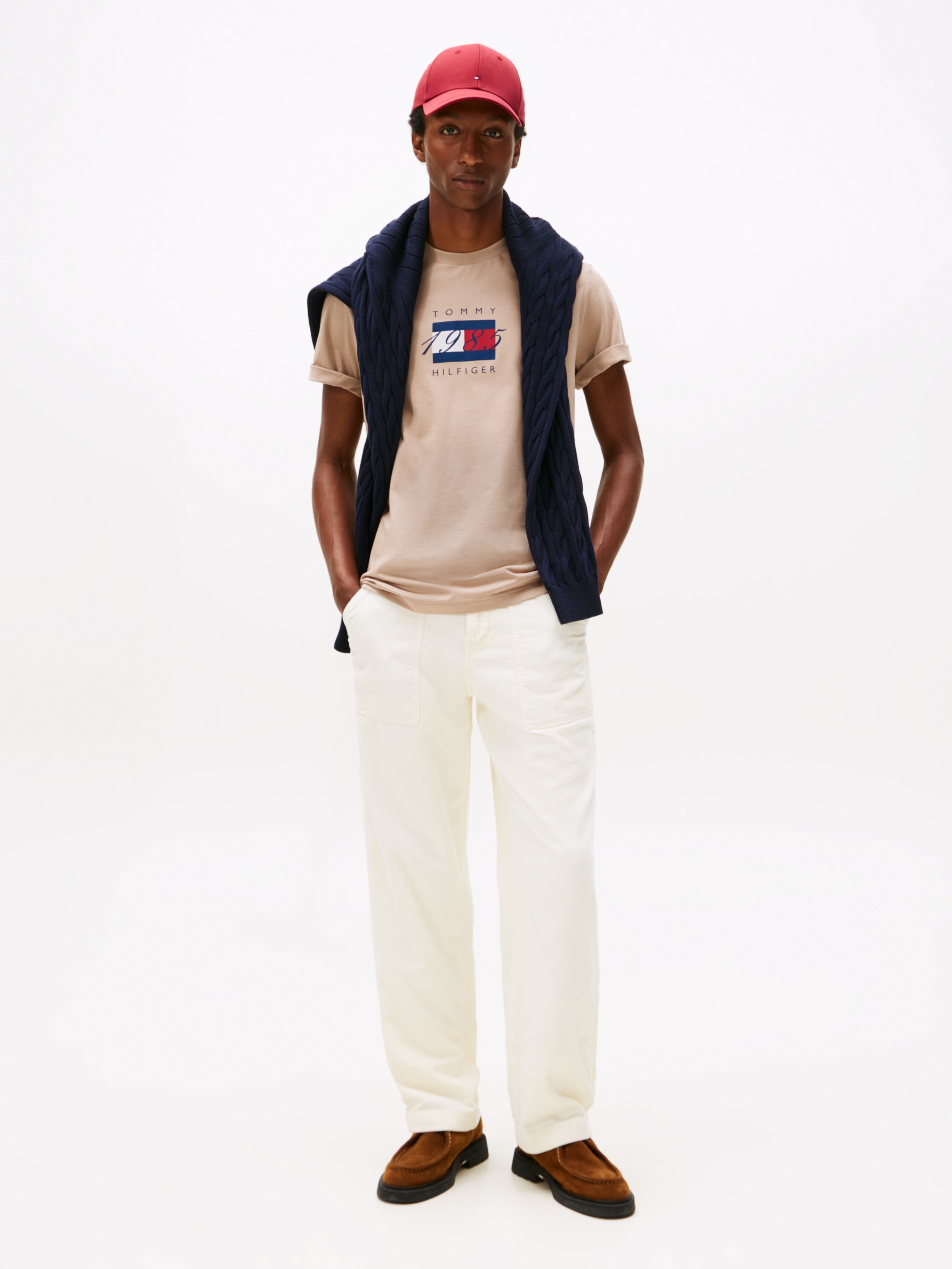Tommy Hilfiger T-Shirt »LINEAR FLAG GRAPHIC«, Rundhals, regular fit, Jersey