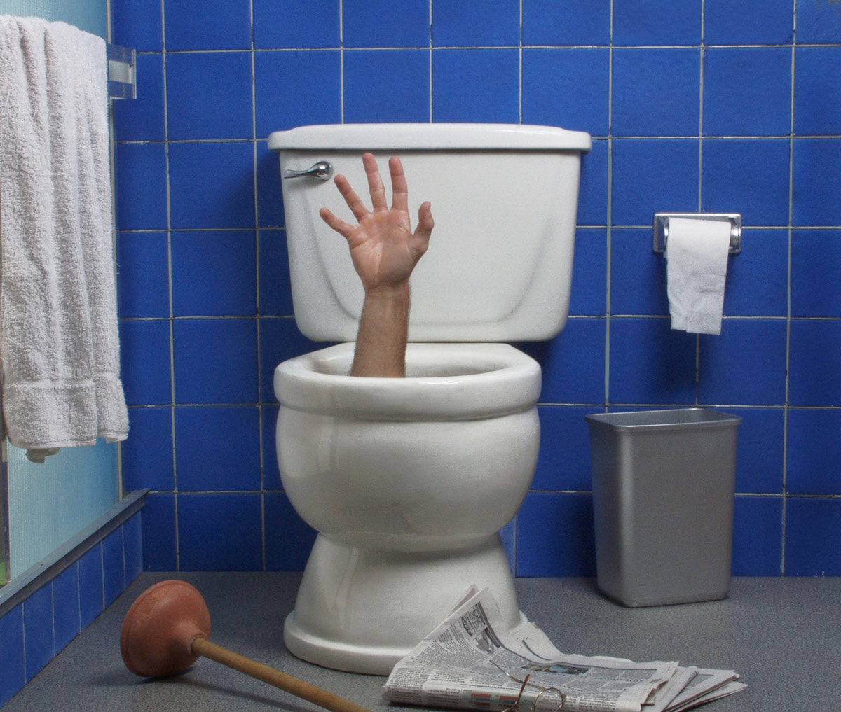 Fototapete »Arm in Toilette«