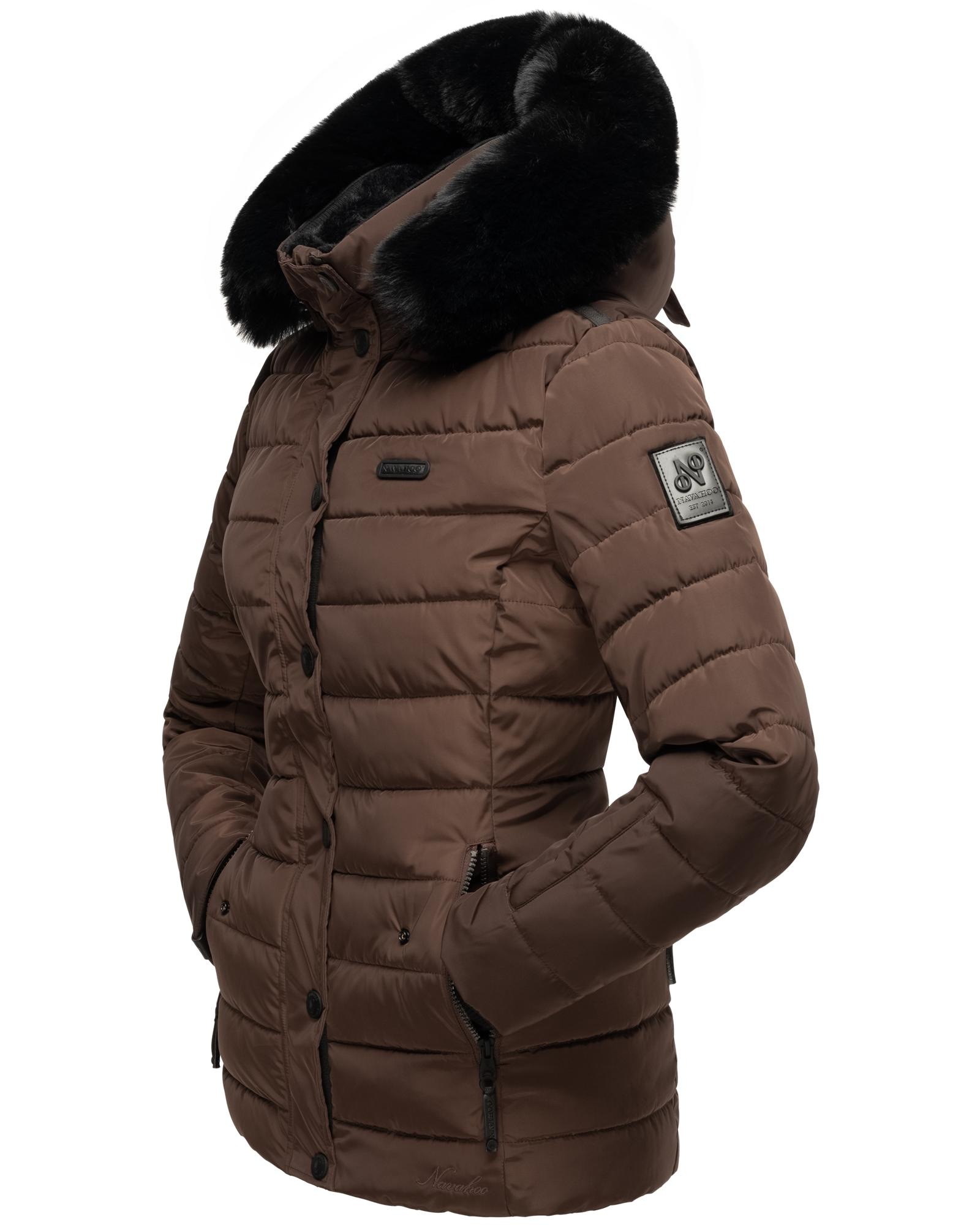 Navahoo Steppjacke »Milianaa«, mit Kapuze, Edle Winterjacke mit weicher Kunstfell-Kapuze
