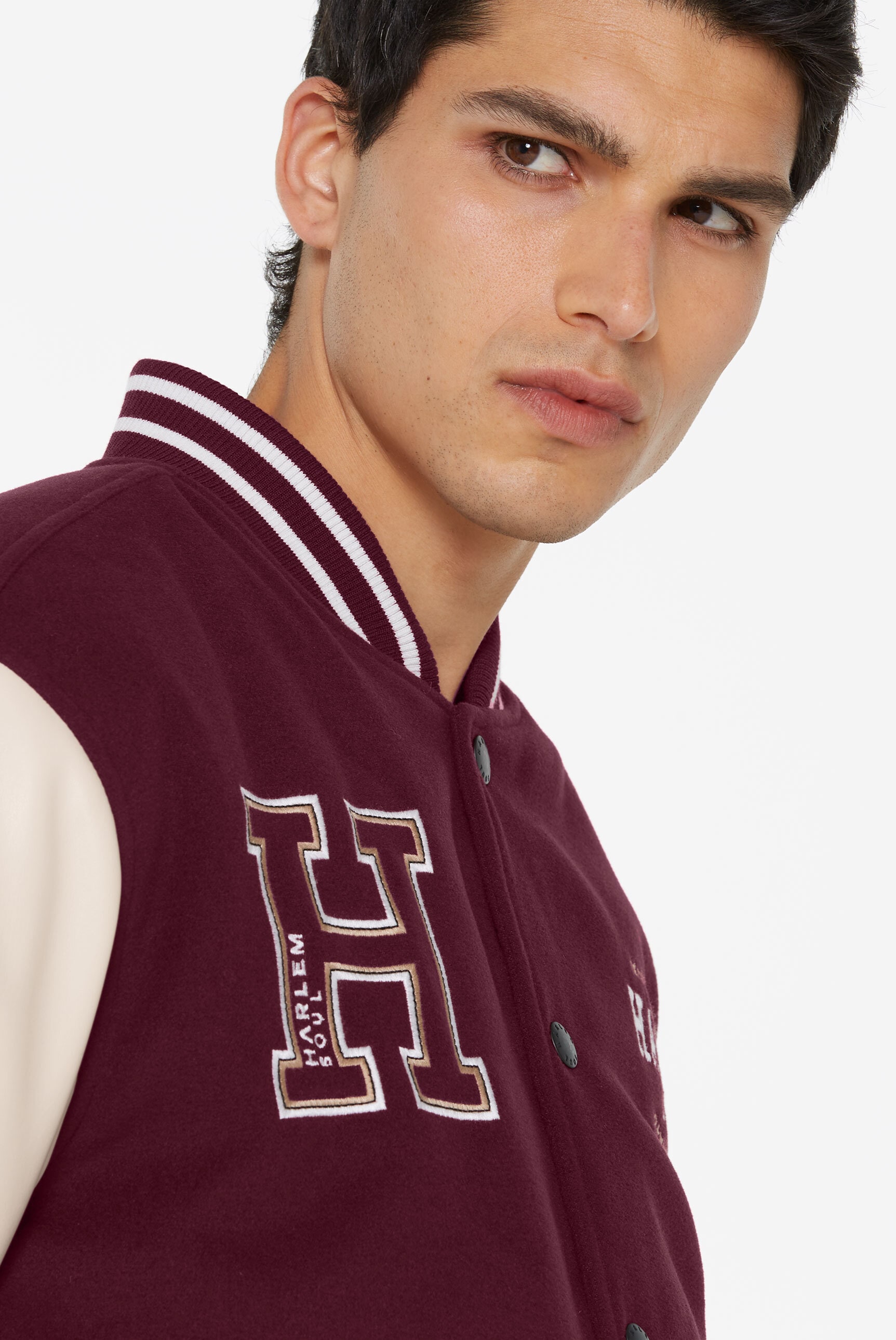 Harlem Soul Collegejacke ohne Kapuze mit Stickerei
