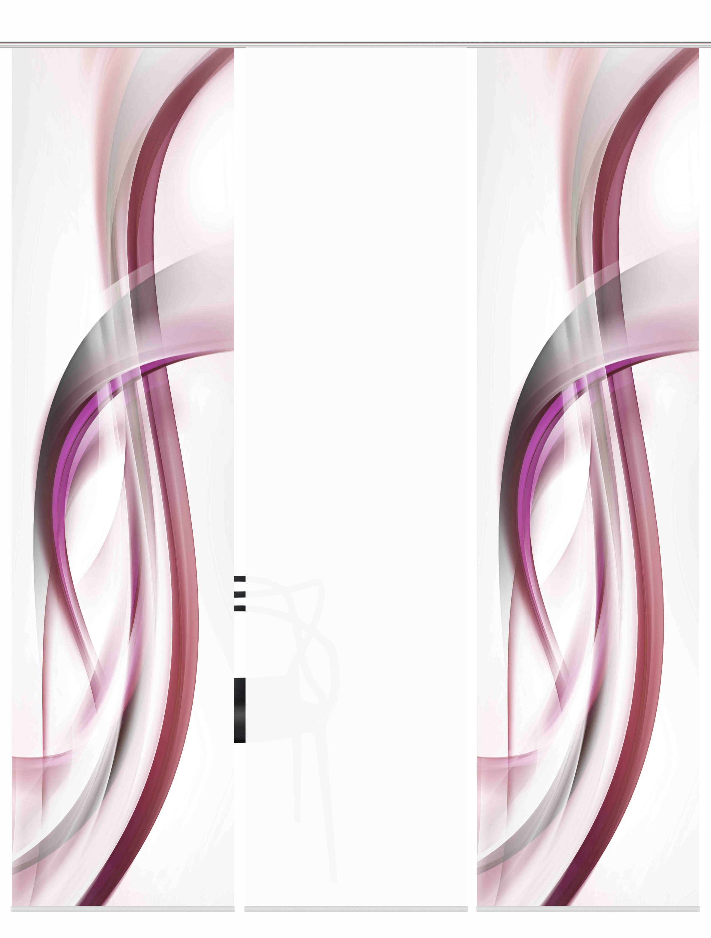 Thumbnail - HOME WOHNIDEEN Schiebegardine "FALA" Paneelwagen 3 Stk. tlg. Schiebevorhang Digi 3er Set FALA BEERE