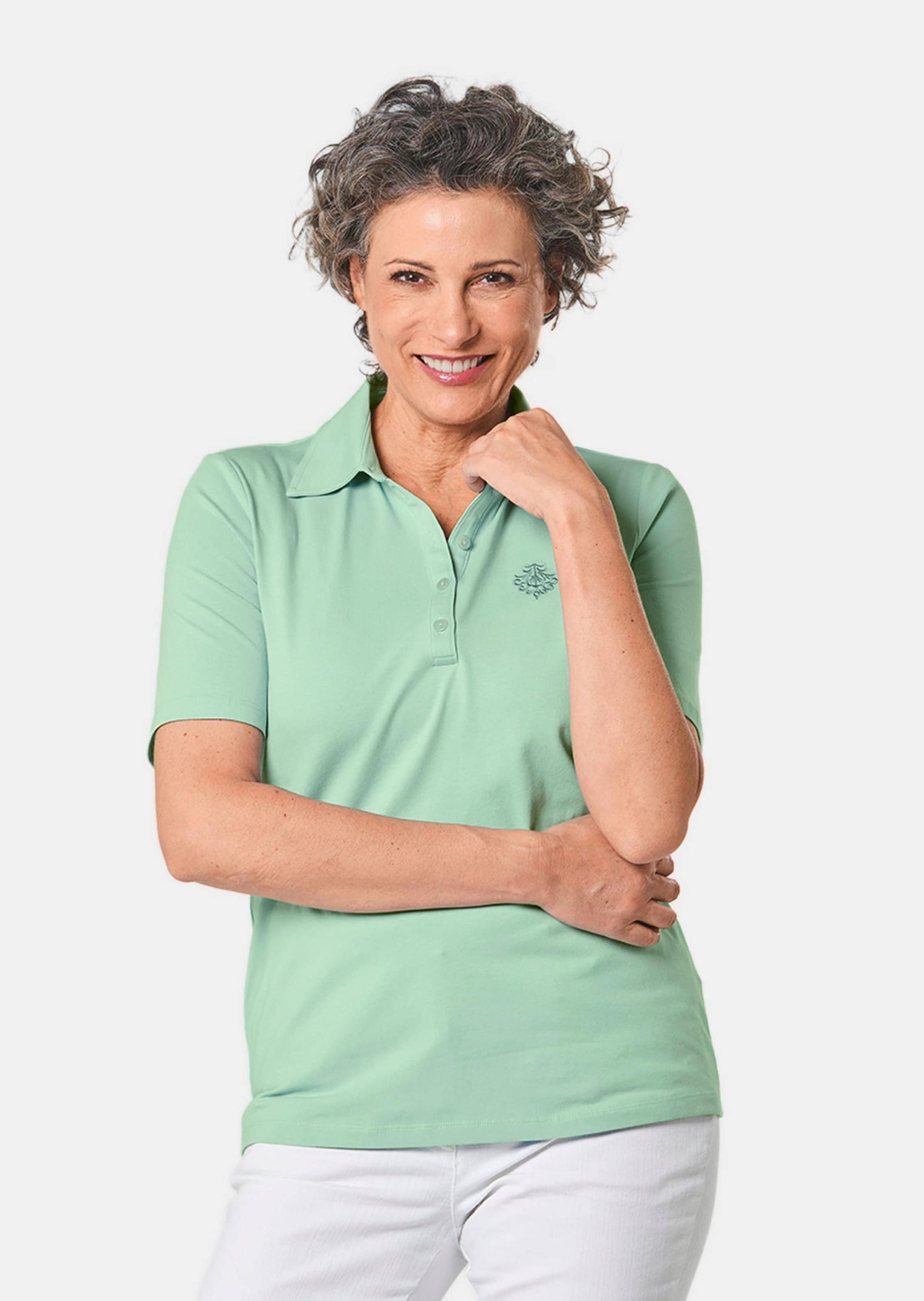 GOLDNER Poloshirt "Stretchbequemes Poloshirt" Tonige Knöpfe in Perlmuttopti günstig online kaufen