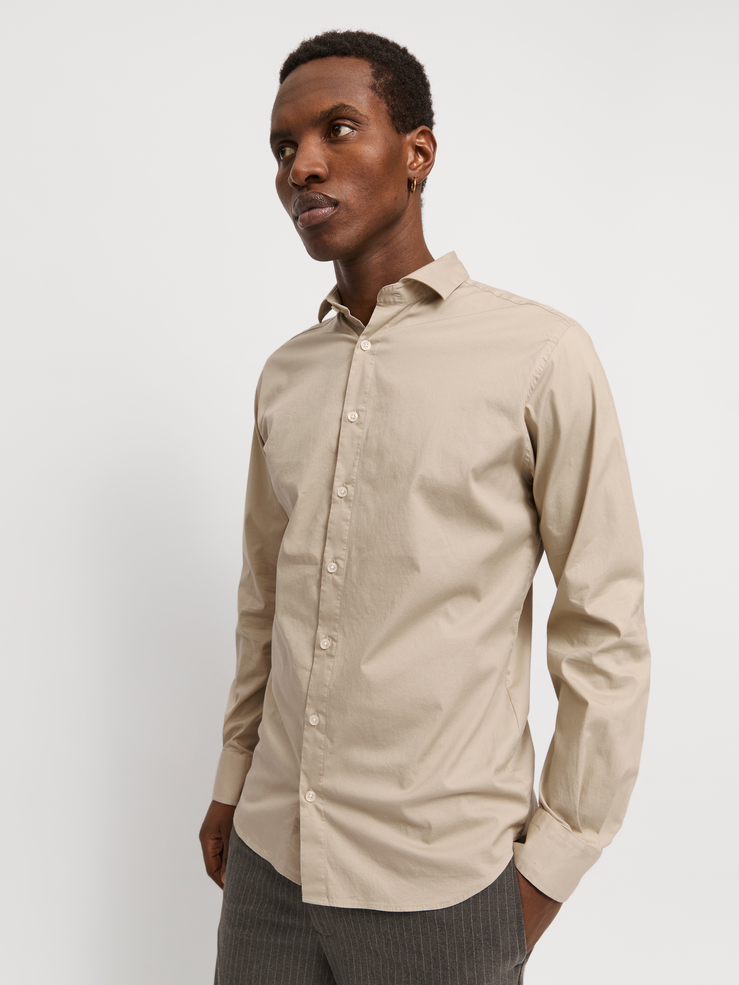 Jack & Jones "JPRBLAJAXON mit Stretchanteil und stylischem Kragen" unifarben, slim fit, Web, Hemdkragen, atmungsaktiv