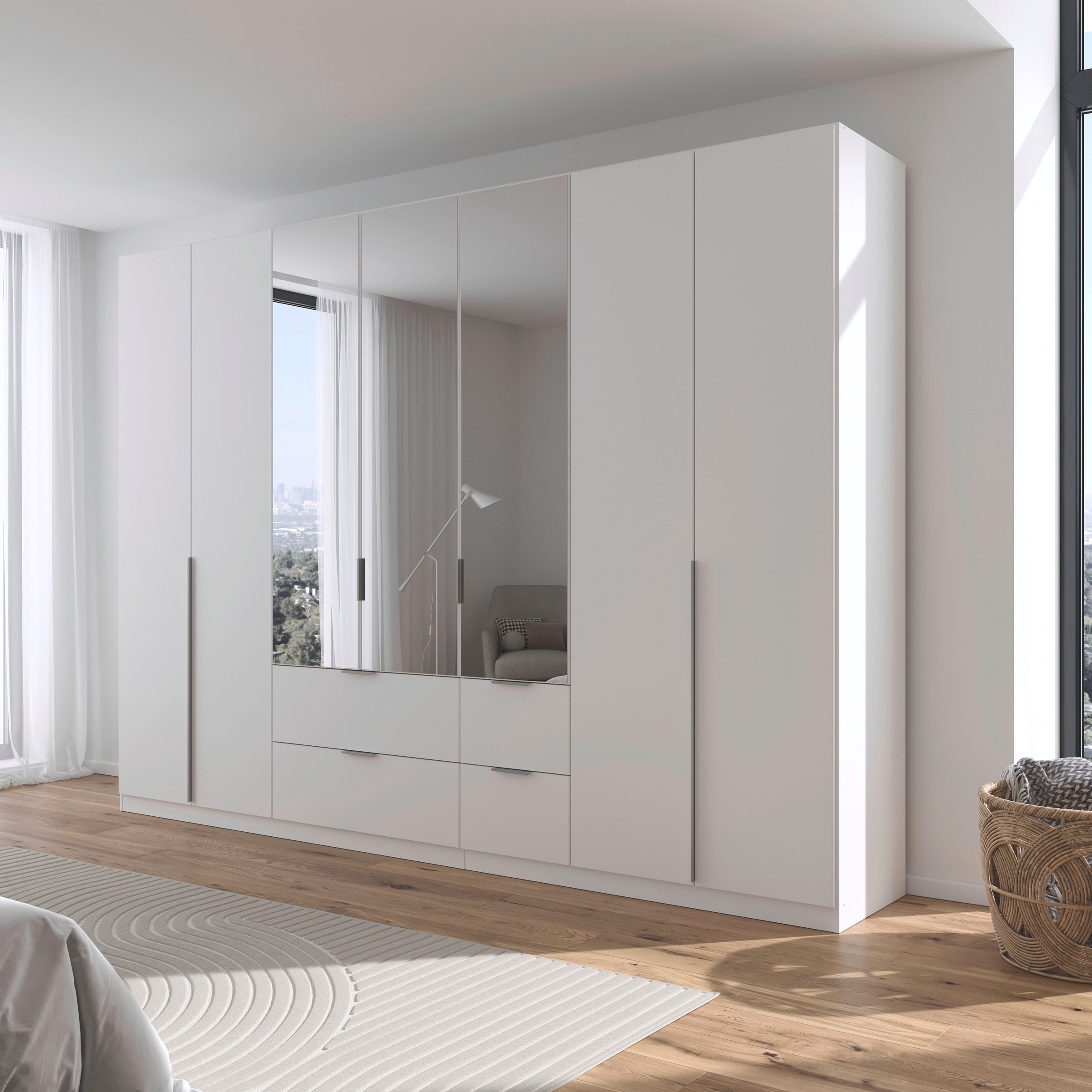 rauch Drehtürenschrank »Kleiderschrank Schrank Garderobe AGORDO mit Dekor- oder Hochglanzfront«, mit Außenschubkästen, in 6 Breiten und 2 Höhen MADE IN GERMANY