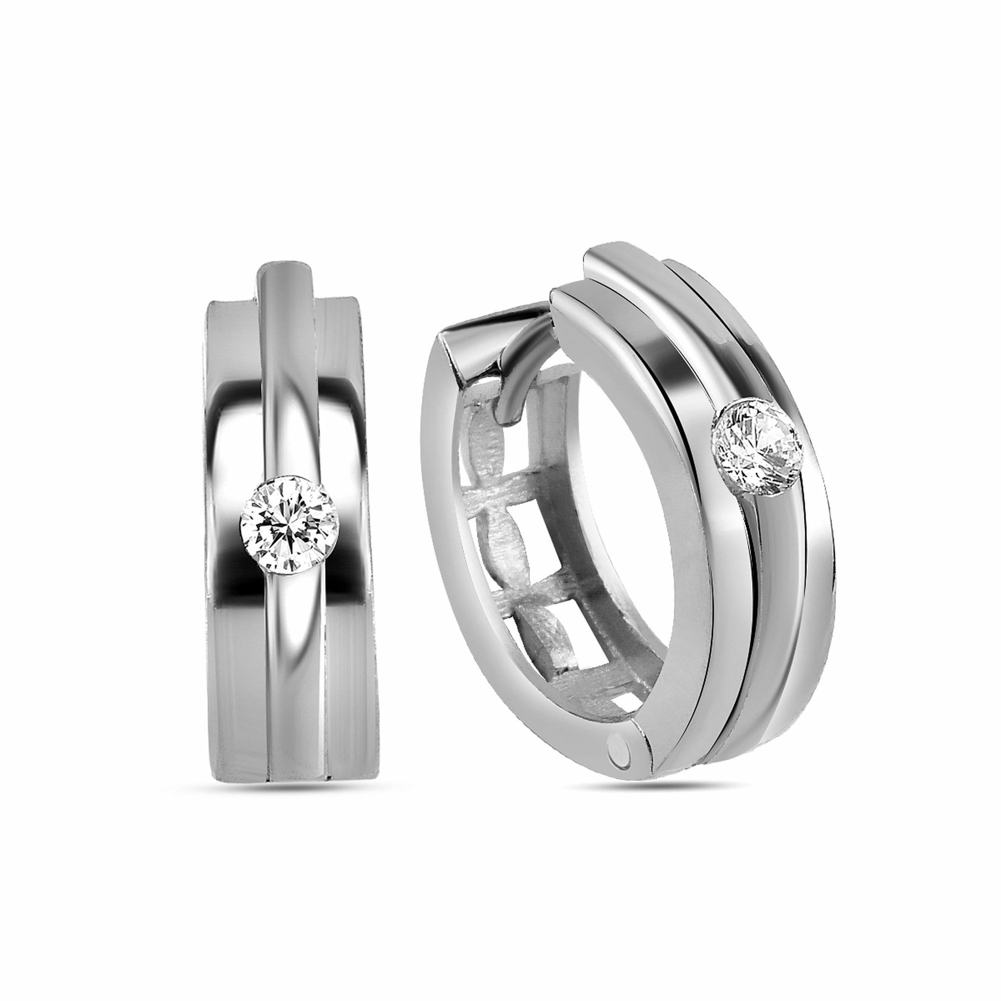 Paar Creolen »925/- Sterling Silber Hochglanz Design Ohrring«