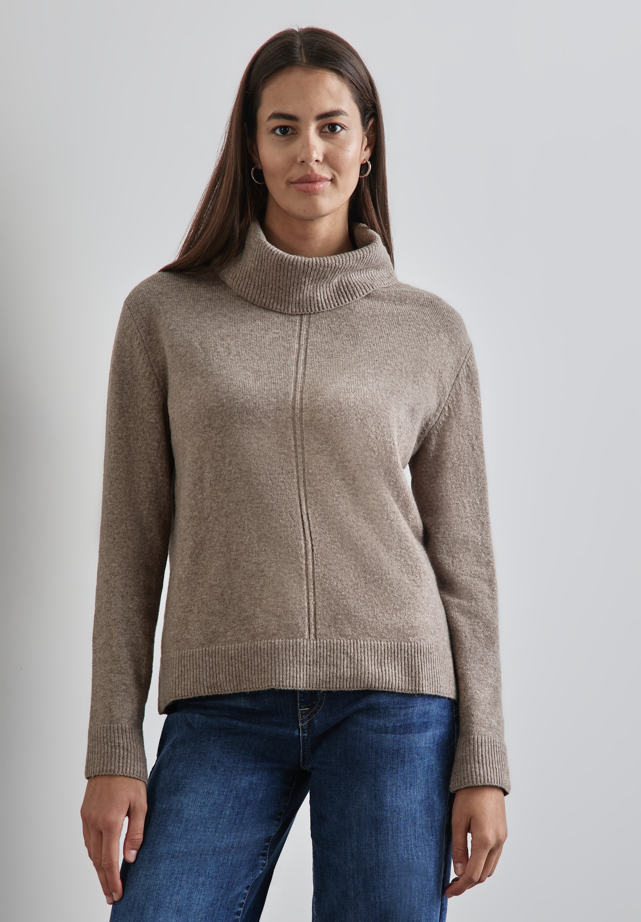 Rollkragenpullover, im soften Baumwoll-Mix