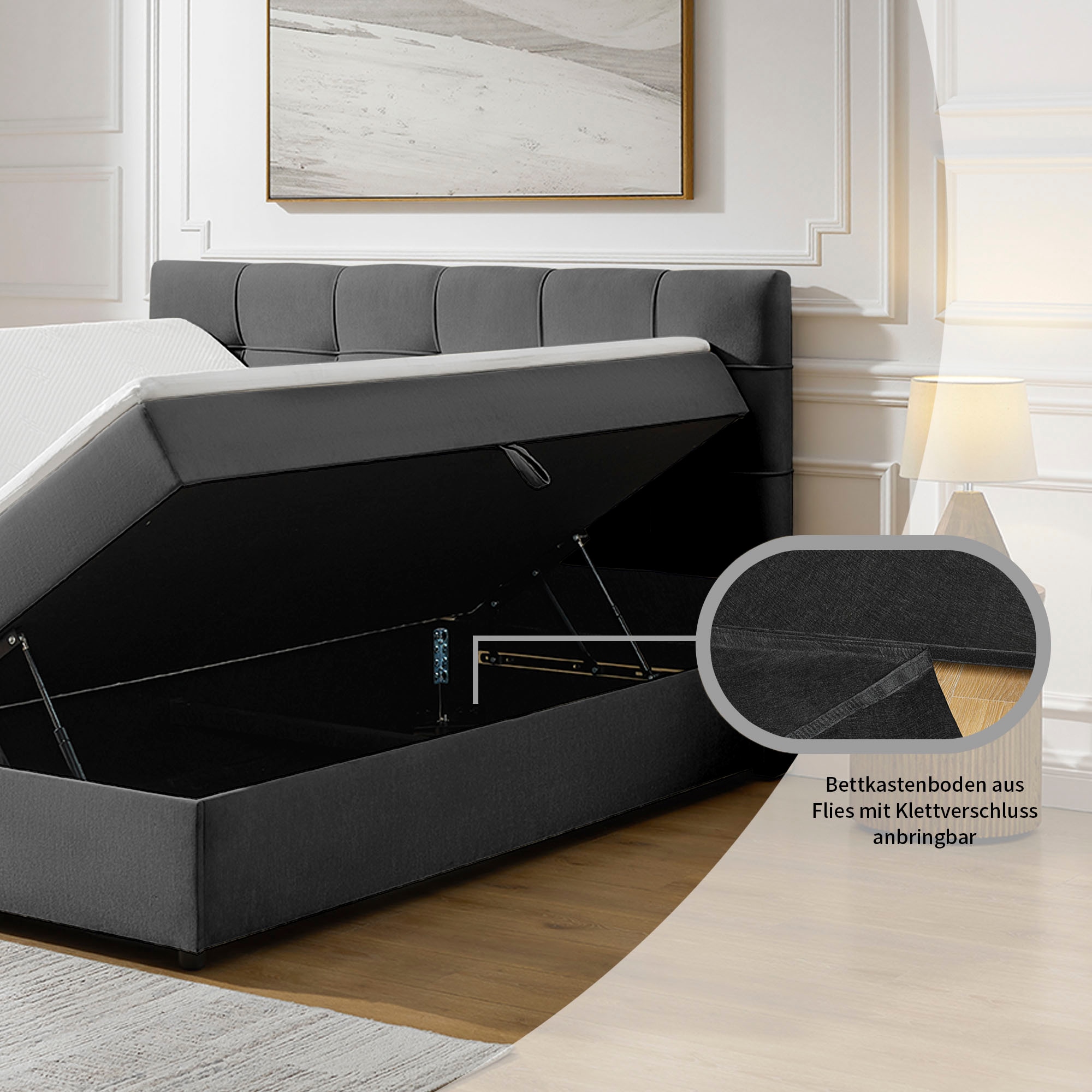 OTTO home Boxbett »Tommes inkl. Bettkasten und Topper, Liegefläche 180x200cm« erhältlich in der Größe 180x200 cm