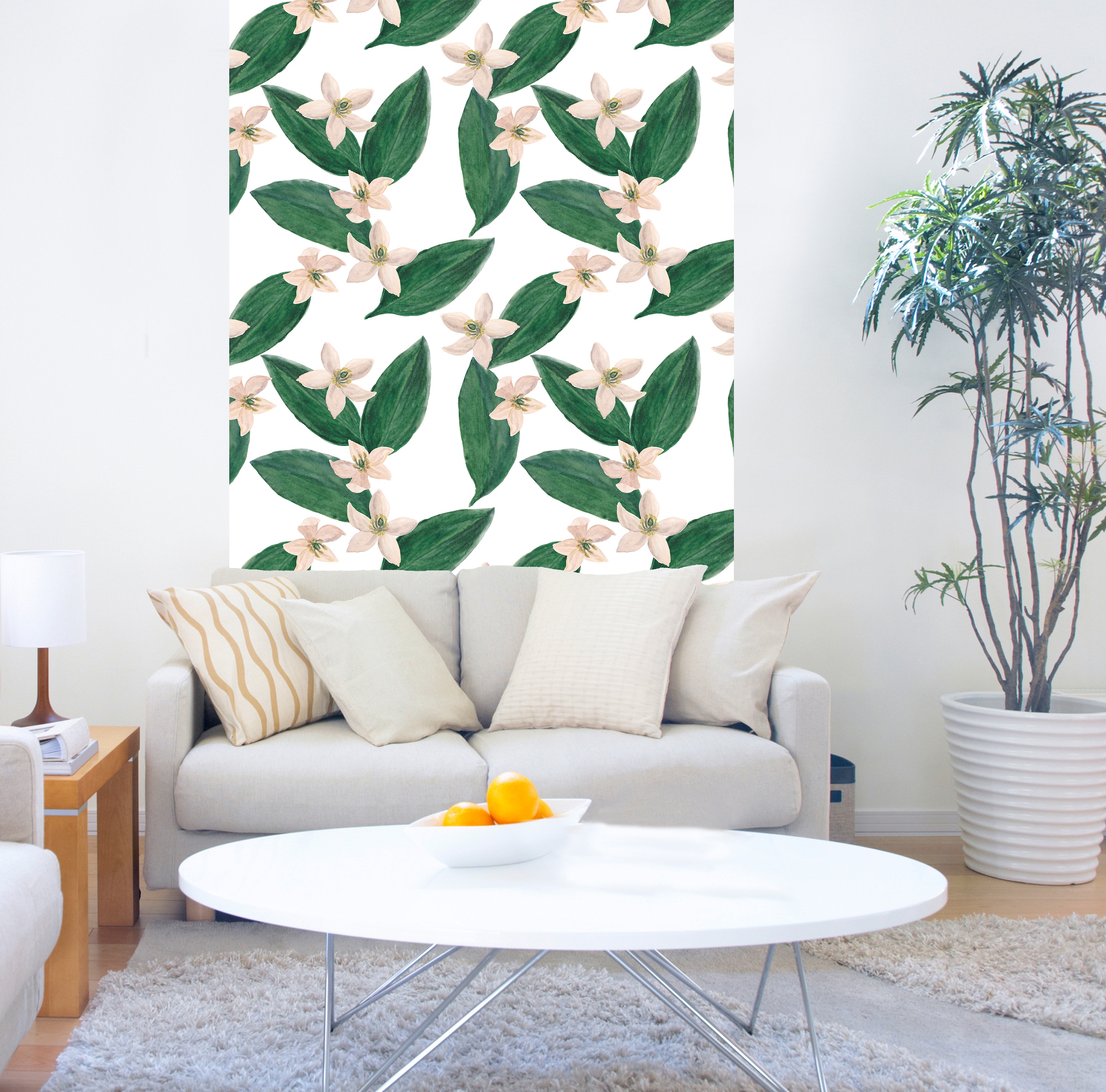 queence Vinyltapete »Moif« Motiv | bedruckt | botanisch | floral | gemustert | natürlich glatt 90x250cm, selbstklebend, kinderleichte Anbringung, , Sticker