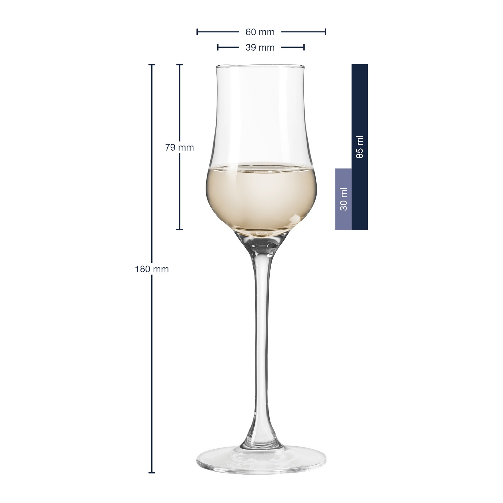 LEONARDO Aperitifglas »Grappagläser mit Füllstrichen Puccini Gastro-Edition 2 & 4 cl 6er Set transparent«