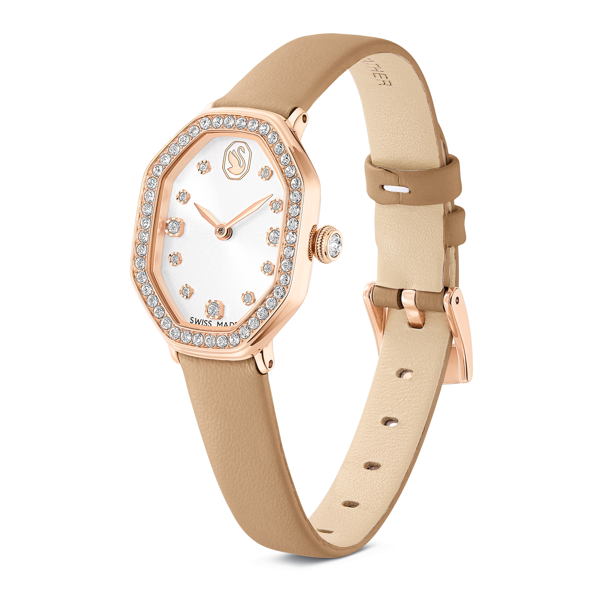 Swarovski Quarzuhr »DEXTERA« Armbanduhr, Damenuhr, Swiss Made, Lederarmband, analog
