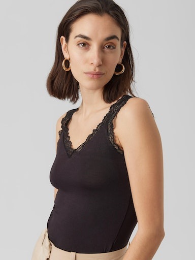 Vero Moda Spitzentop "VMROSA SL TOP JRS NOOS" Viskosemischung günstig online kaufen