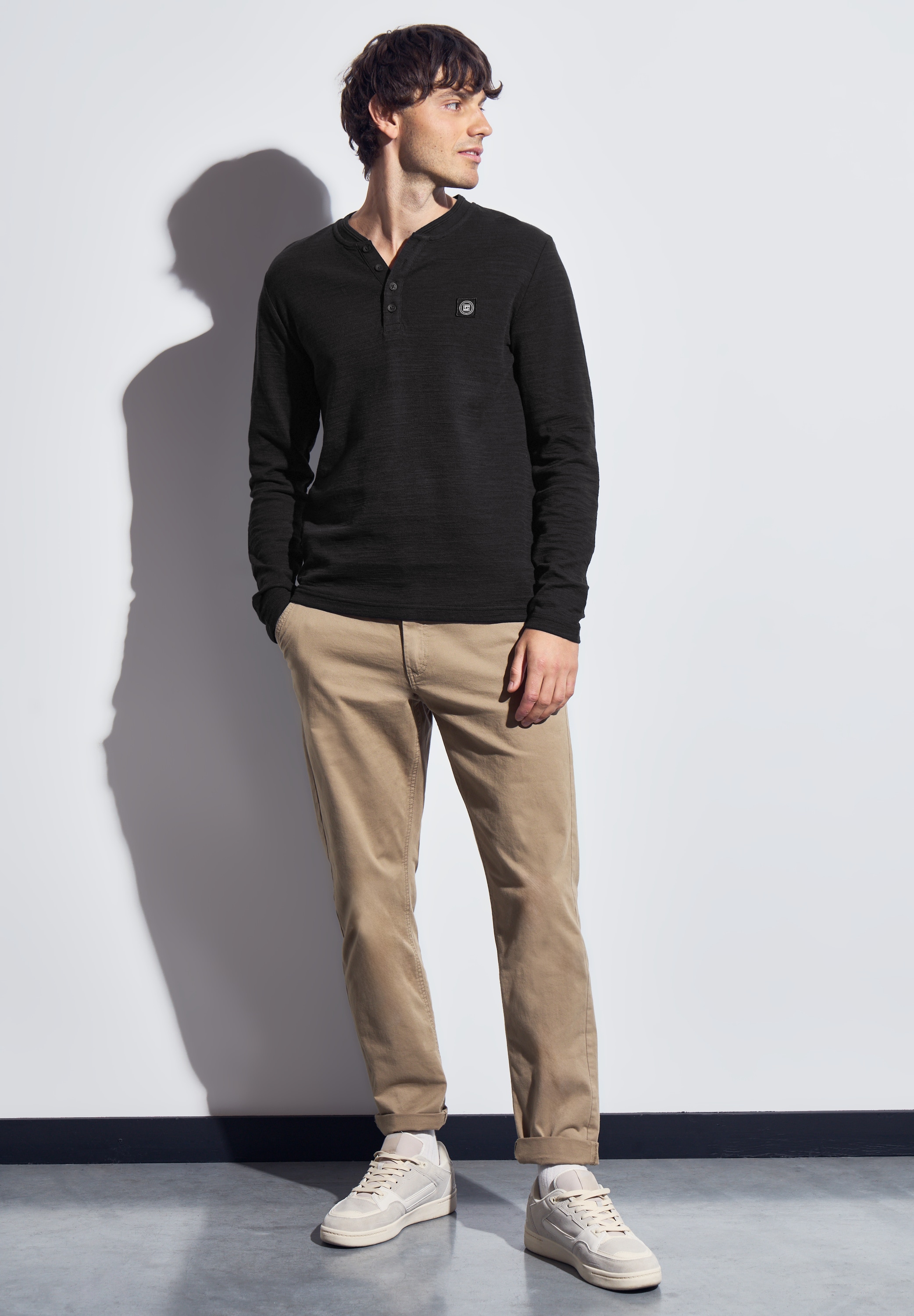 STREET ONE MEN Langarmshirt, im soften Baumwoll-Mix