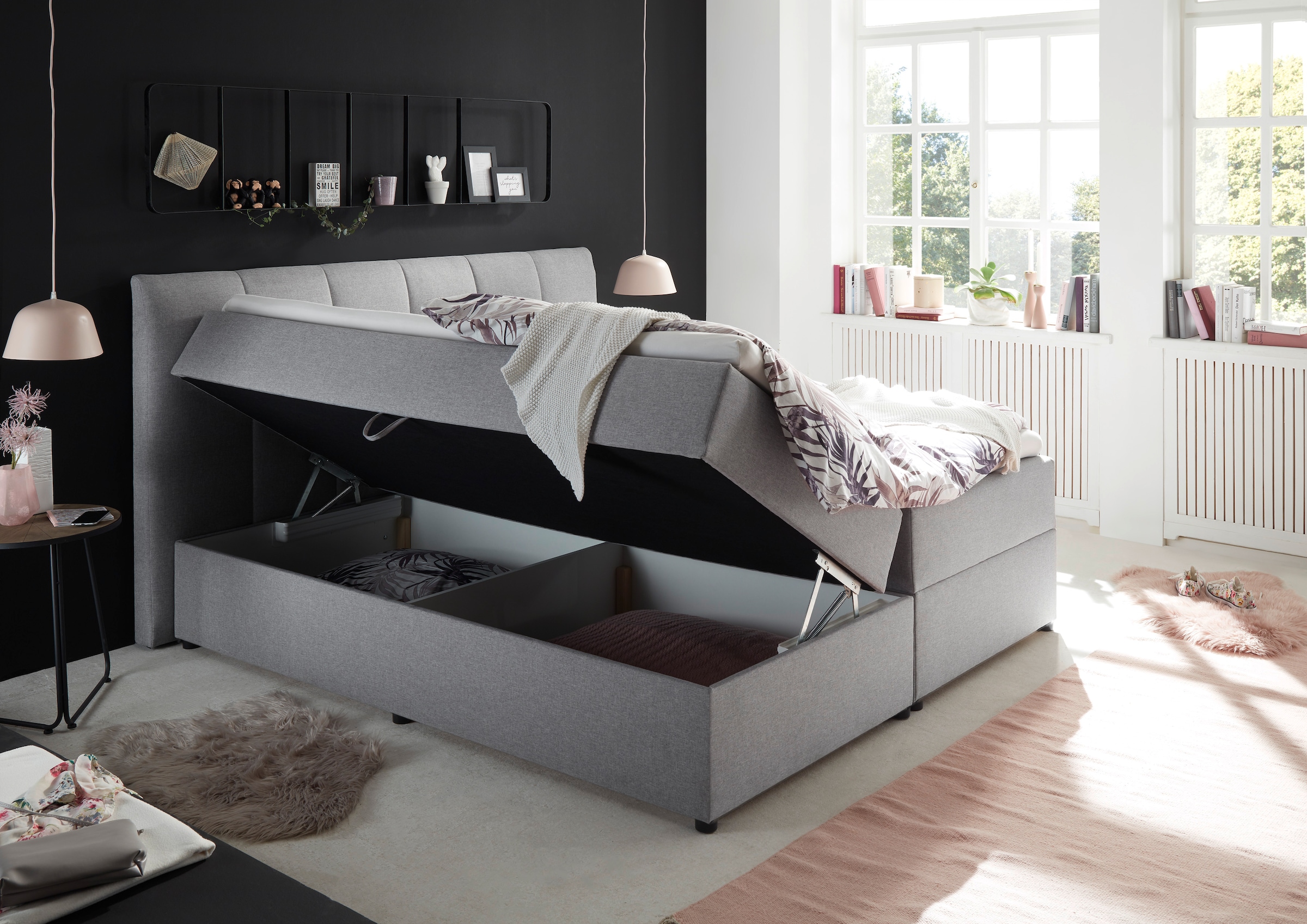 ED EXCITING DESIGN Boxbett »"Granada", Topseller inkl. Bettkasten und Topper«, erhältlich in den Größen 120x200cm & 180x200cm