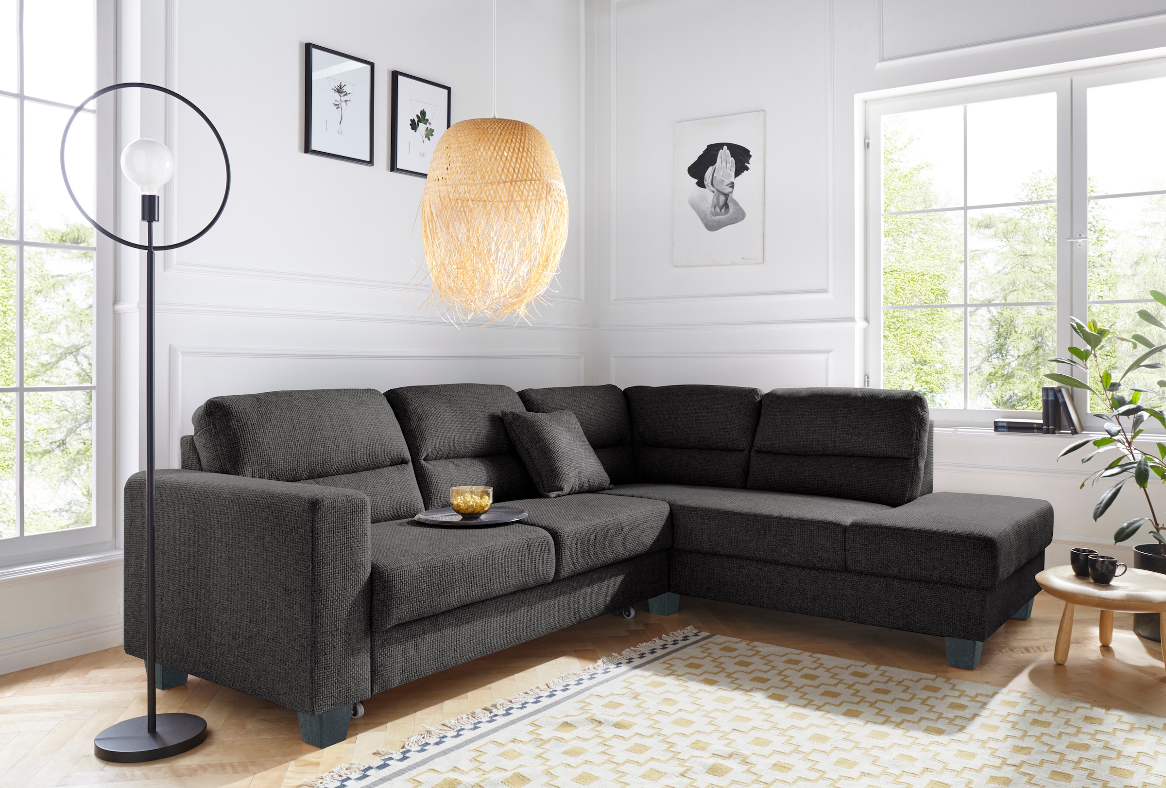 TRENDMANUFAKTUR Ecksofa "Chamber, zeitlos&modern, hoher Sitzkomfort, Breite günstig online kaufen